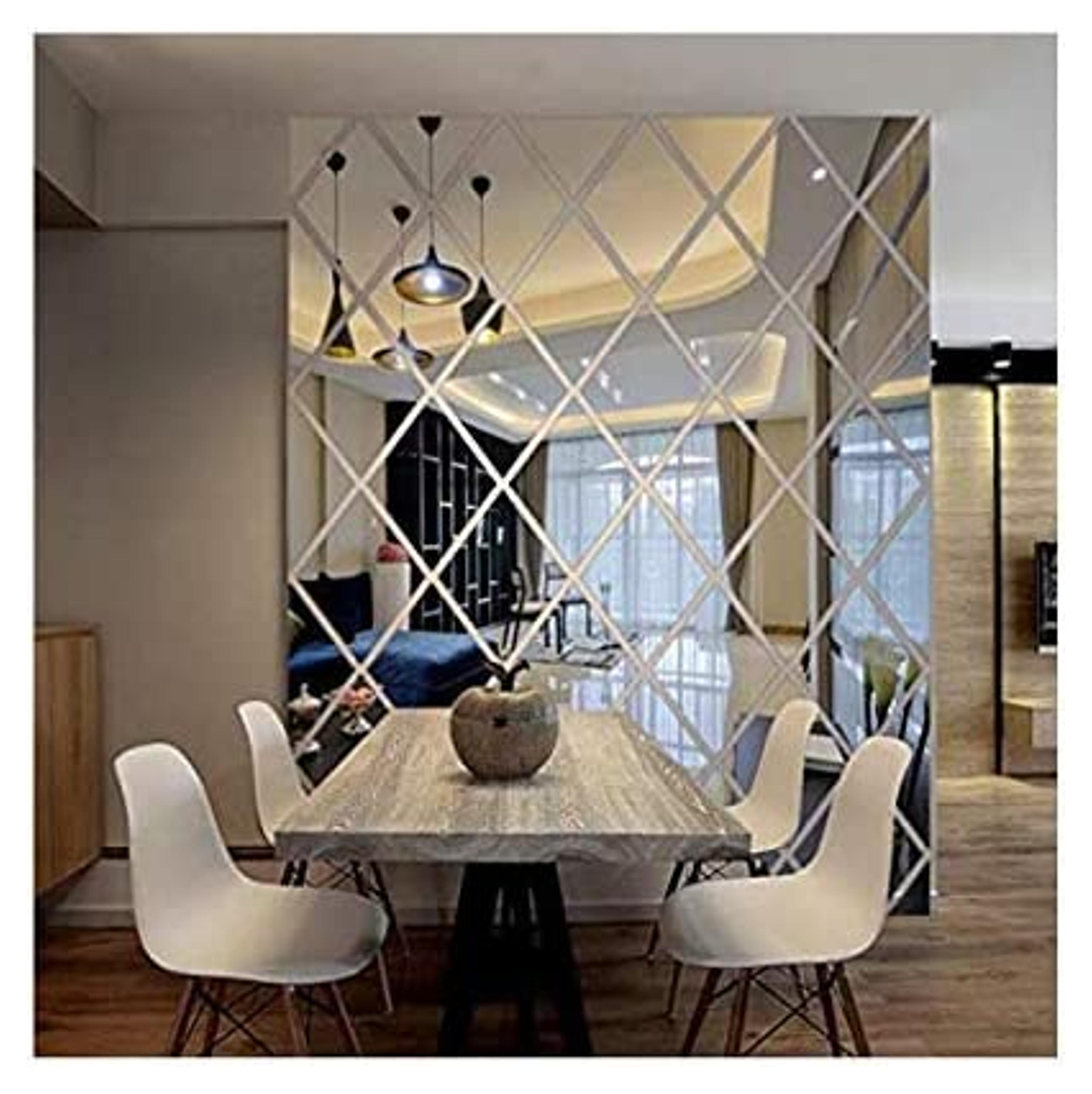 Amazon.com: Ayzr Diamonds Triangles Wall Art Acrylic Mirror Wall Sticker House Decoration 3D DIY Wall Decals Art for Living Room Home Decor,L : Tools & Home Improvement