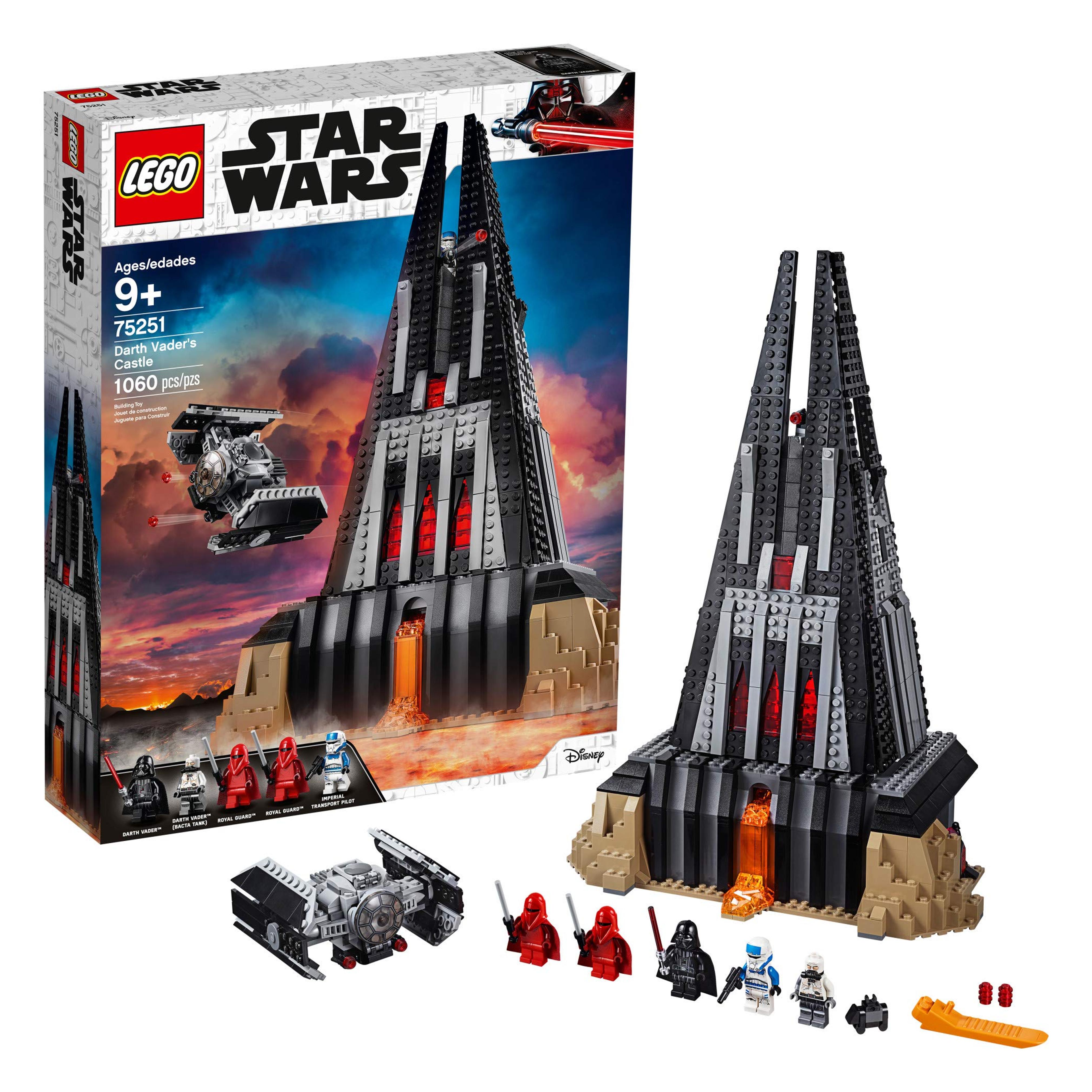 Amazon.com: LEGO Star Wars Darth Vader's Castle 75251 Building Kit Includes TIE Fighter, Darth Vader Minifigures, Bacta Tank and More (1,060 Pieces) - (Amazon Exclusive) : Toys & Games