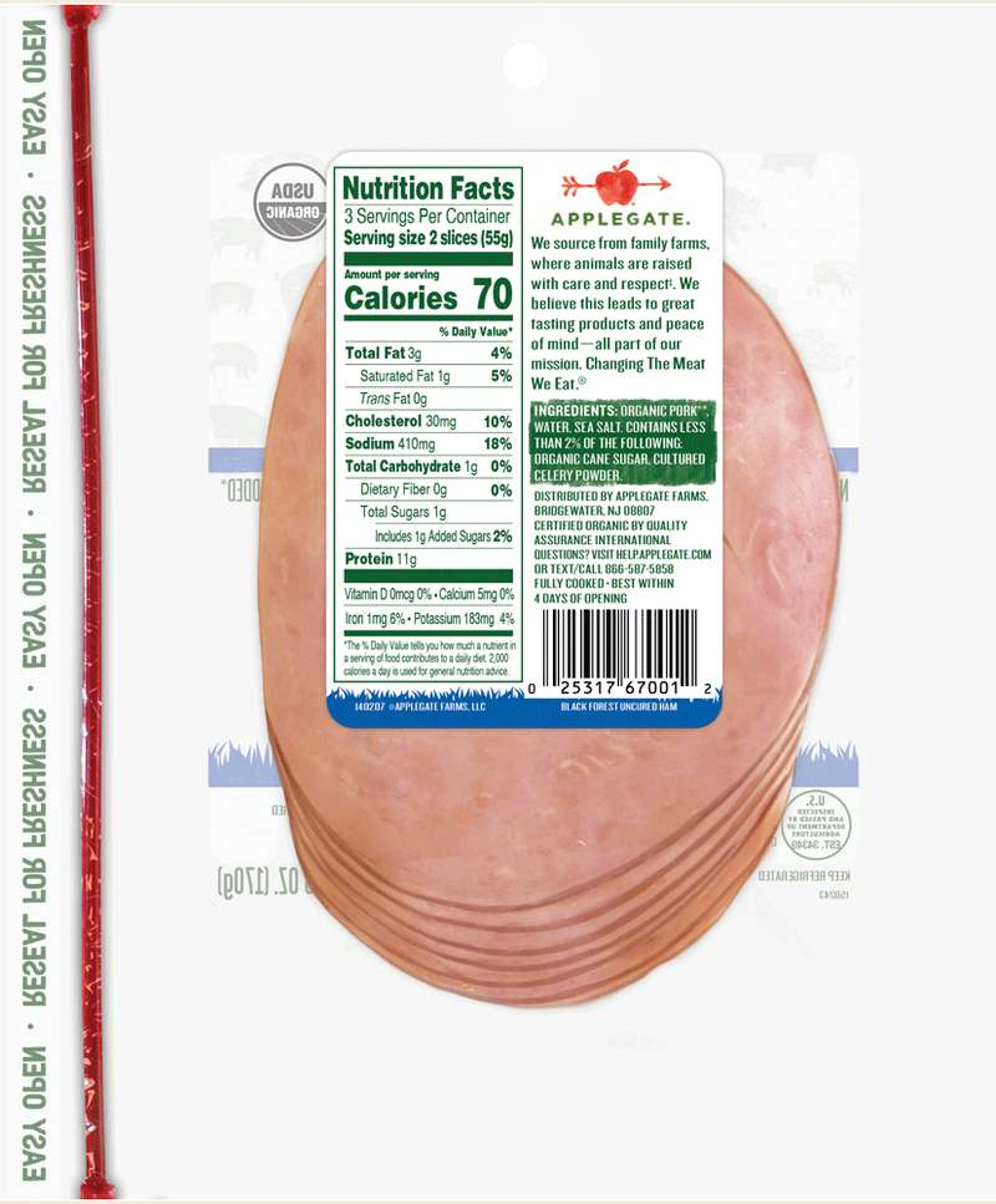 Products - Deli Meat - Organic Black Forest Ham - Applegate