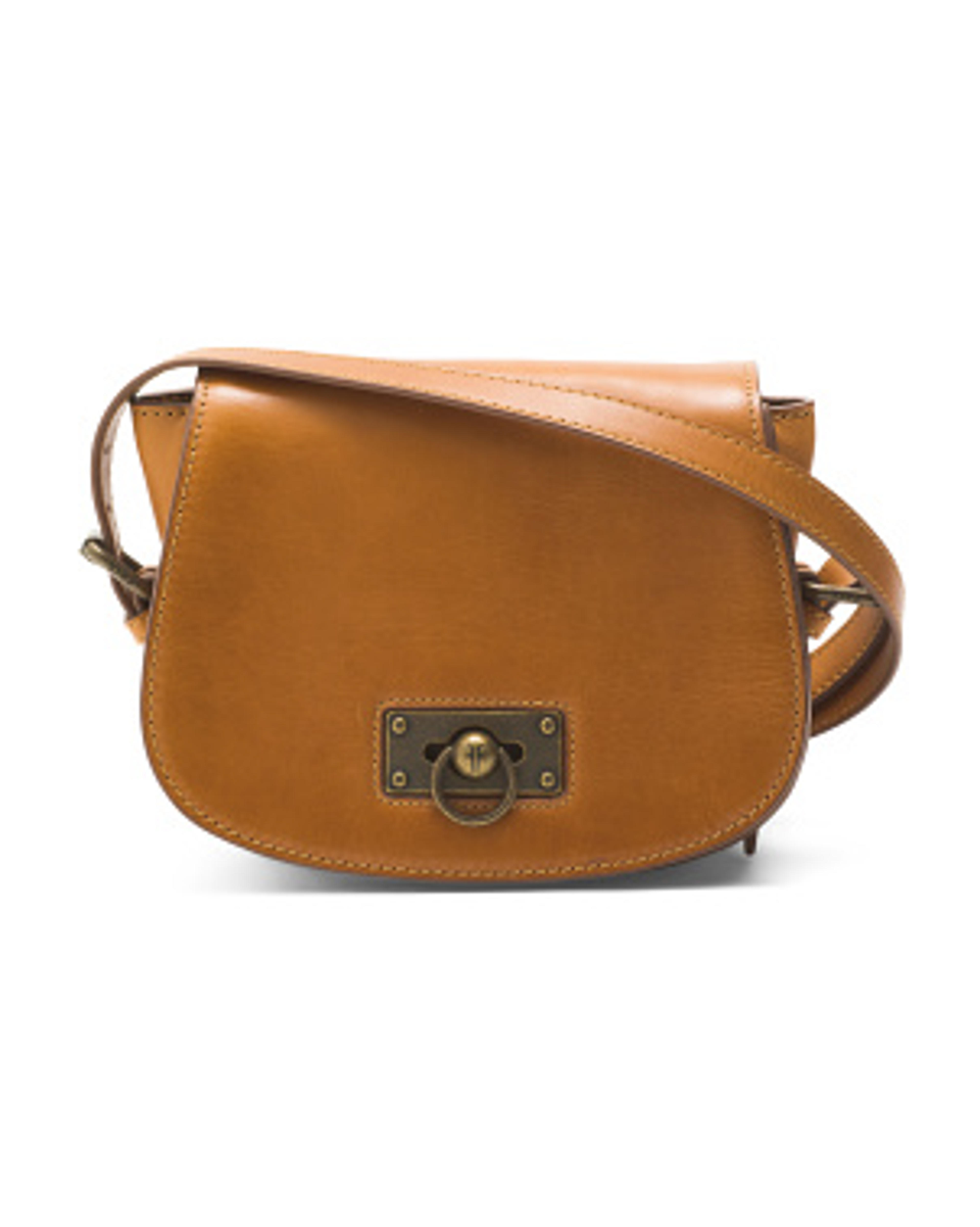 Large Leather Farrah Saddle Crossbody | Handbags | Marshalls