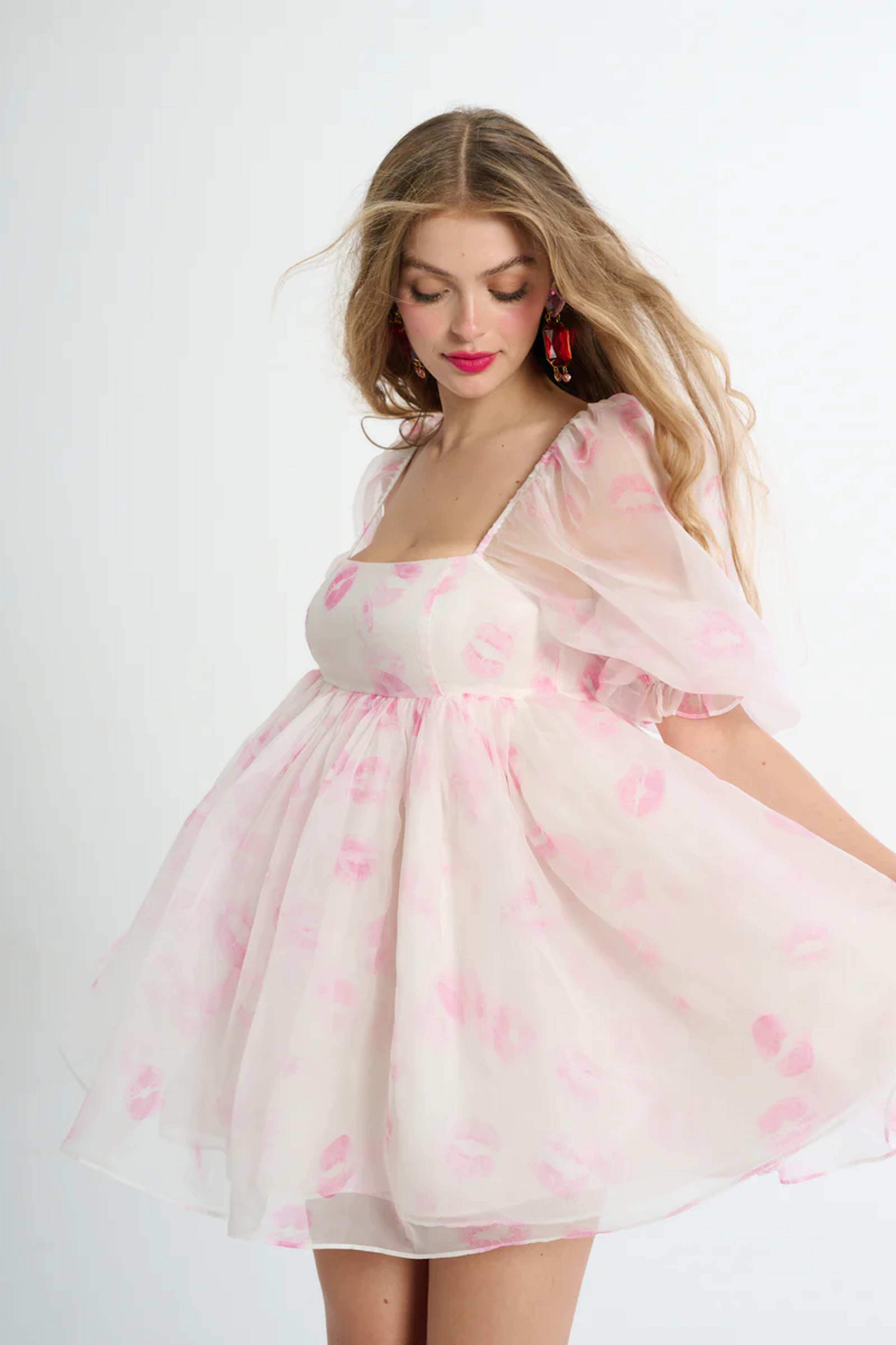 Kiss on the Lips Silk Gauze Puff Dress – Selkie