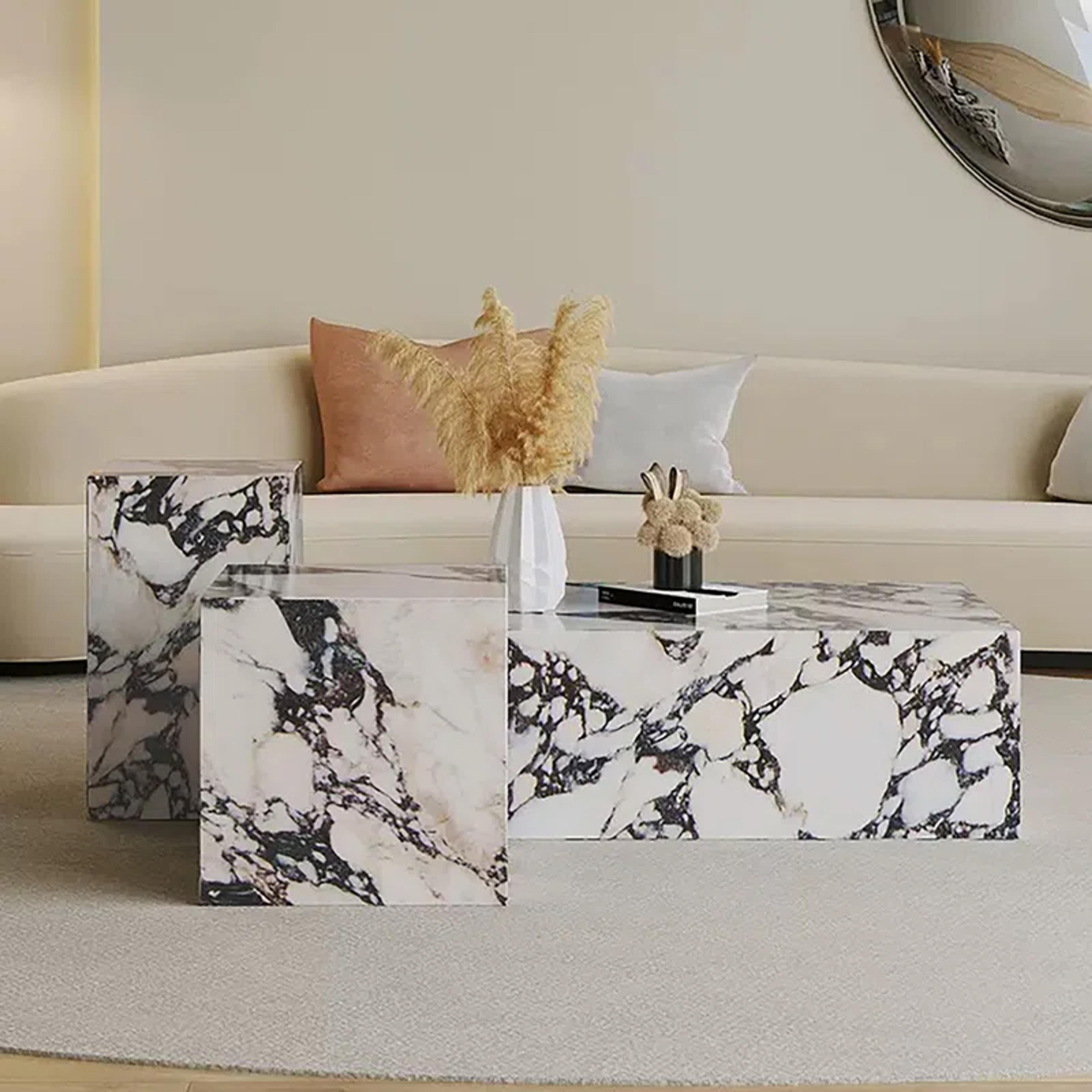 Orren Ellis Elvida Artificial Marble Modern Coffee Table | Wayfair