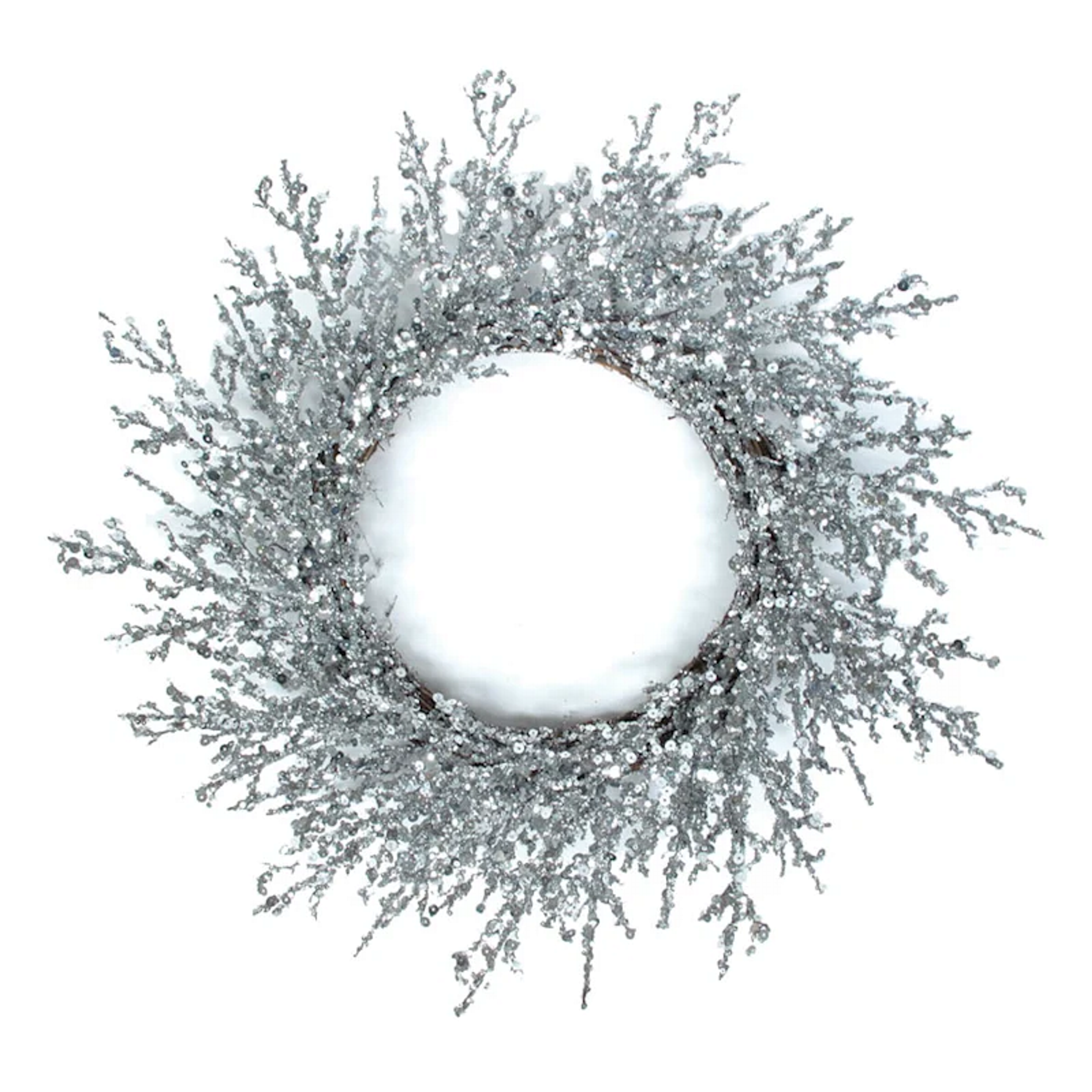 Sliver Sequin Wreath, 21"