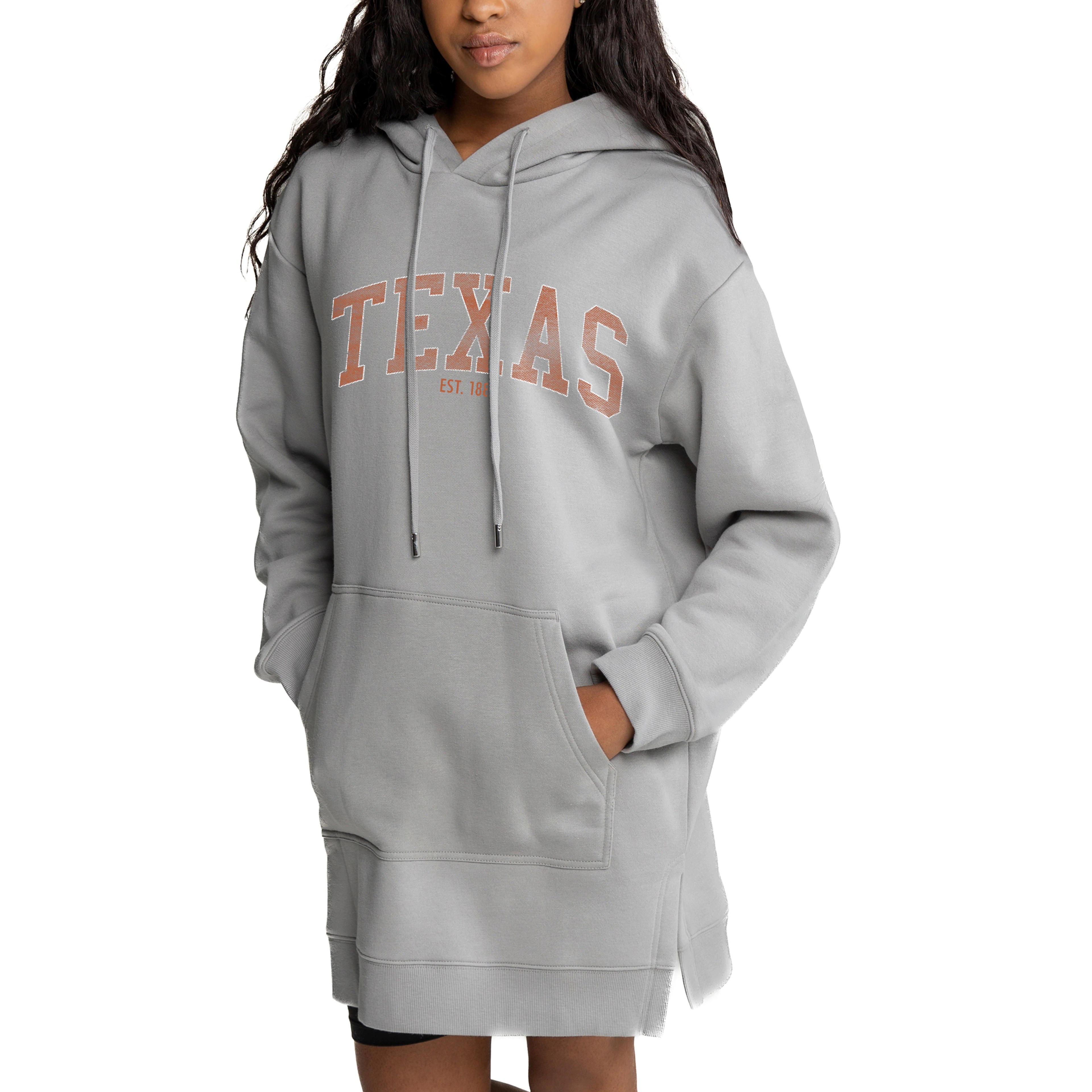 Texas Longhorns Gameday Couture Women's Side Split Hoodie Dress - Gray