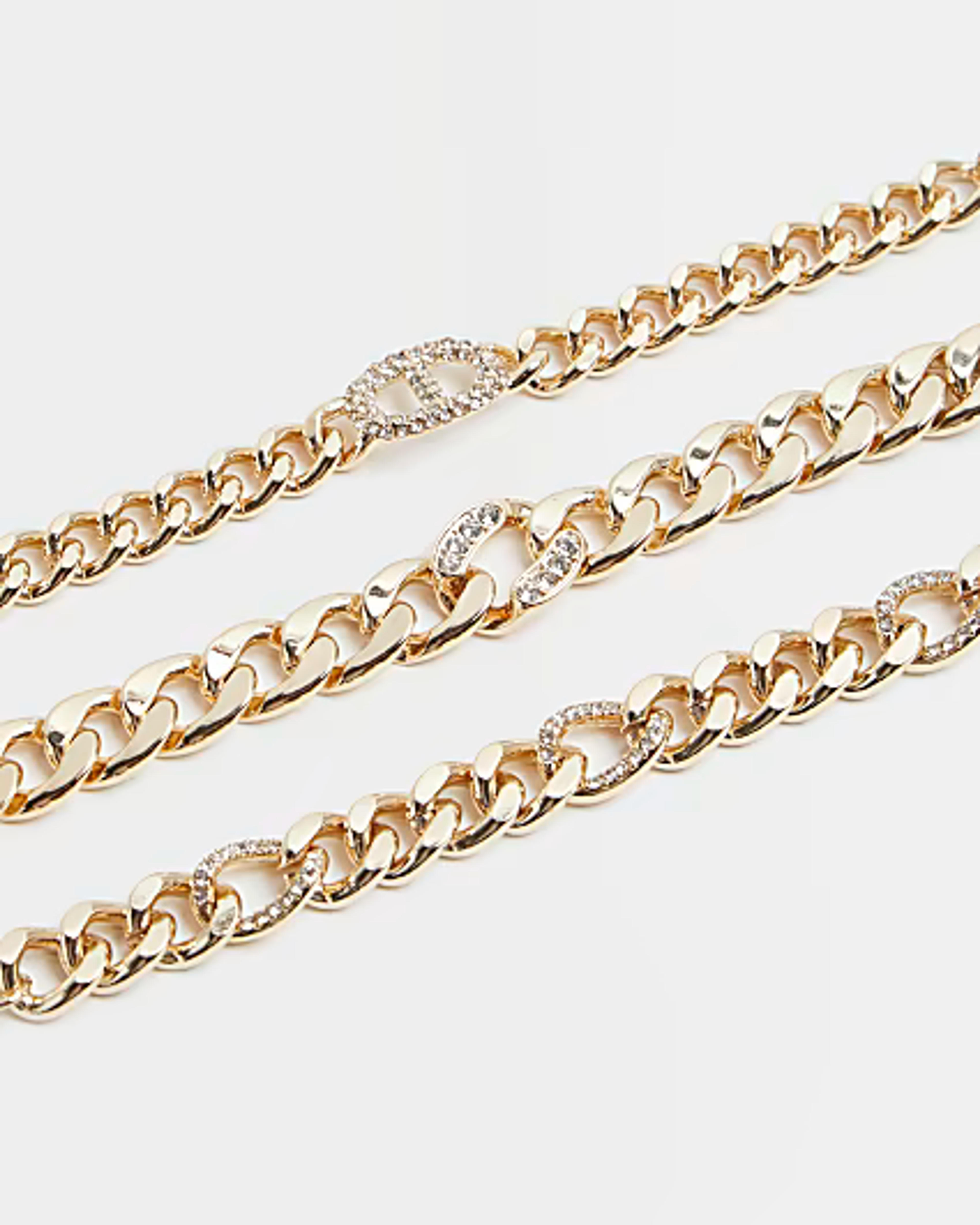 Gold chunky chain bracelet multipack | River Island