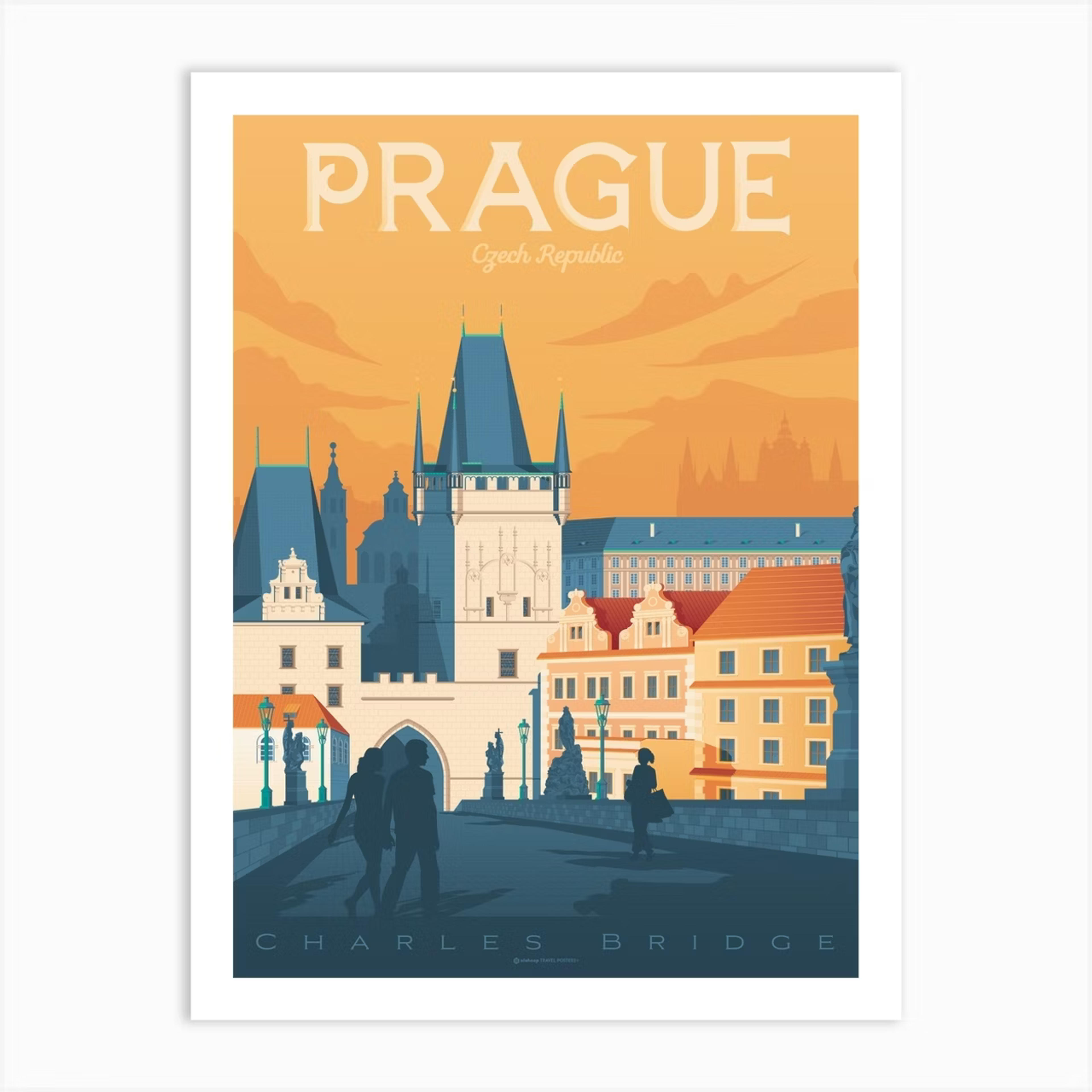 Prague Czech Republic Art Print by Olahoop Travel Posters - Fy