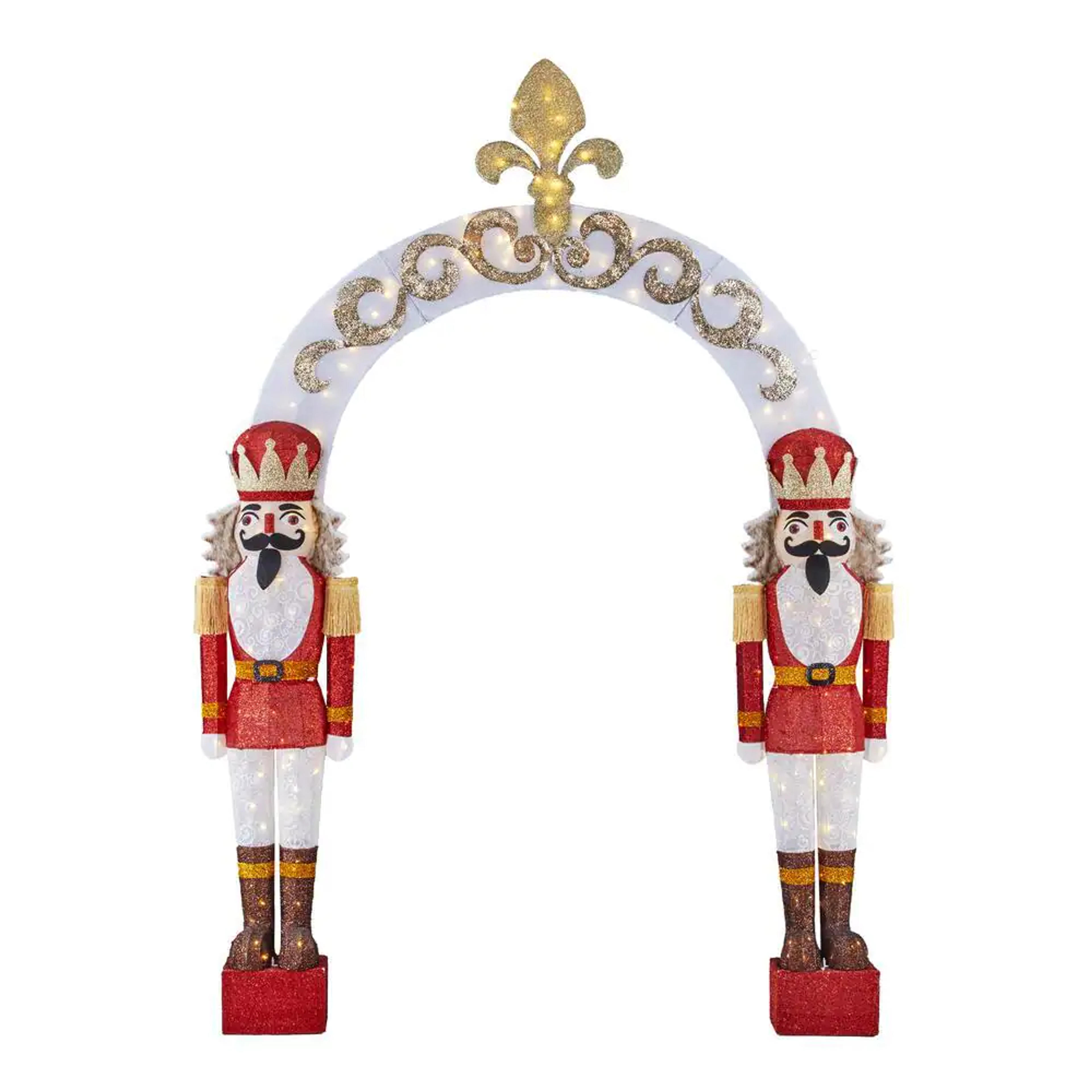 Home Accents Holiday 9 ft Warm White LED Nutcracker Arch Holiday Yard Decoration TY323-1914 - The Home Depot