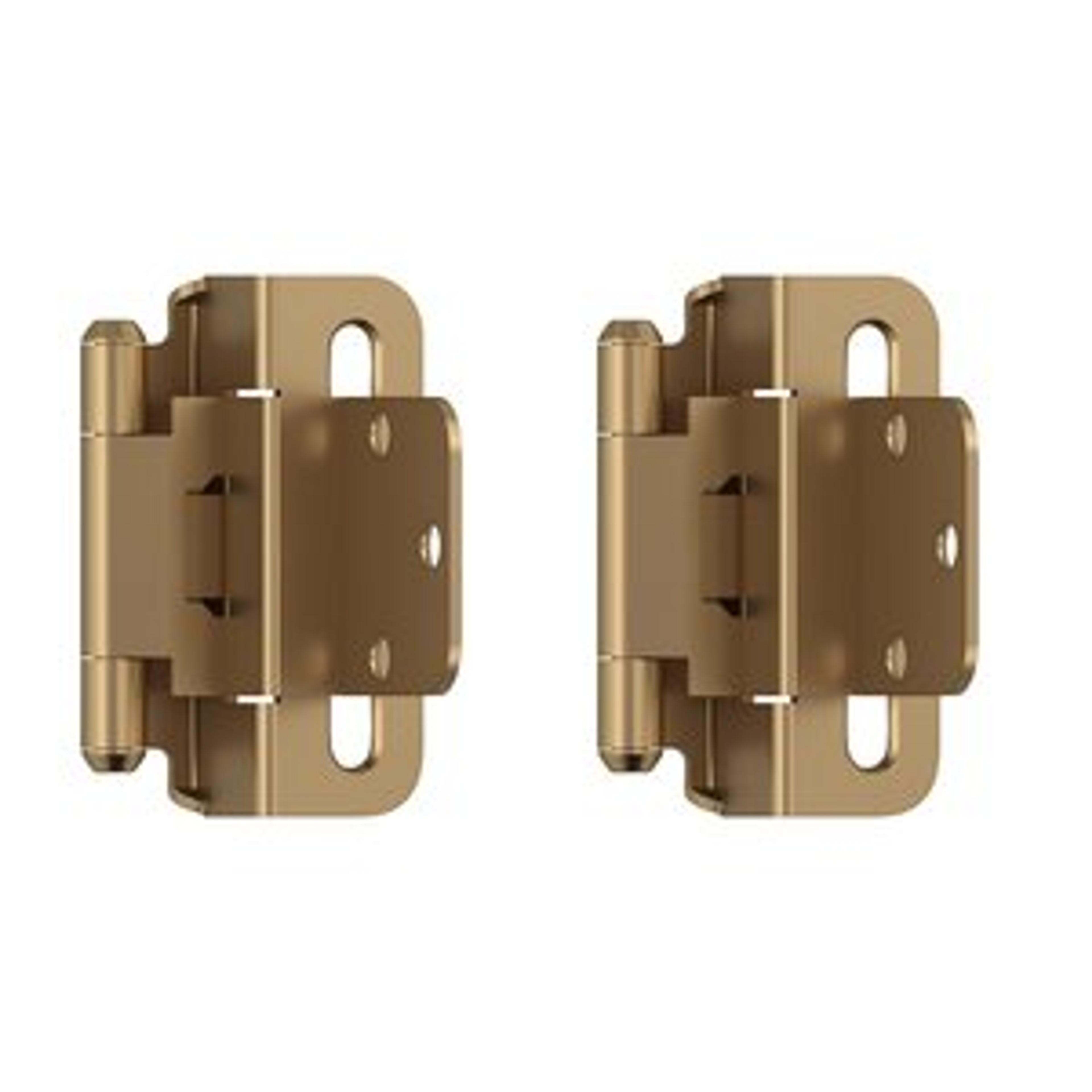 Self-Closing Partial and Full Wrap Around Cabinet Hinges Collection - 3/8" (10 mm) Inset Self Closing Partial Wrap Cabinet Hinge (Pair) in Champagne Bronze by Amerock