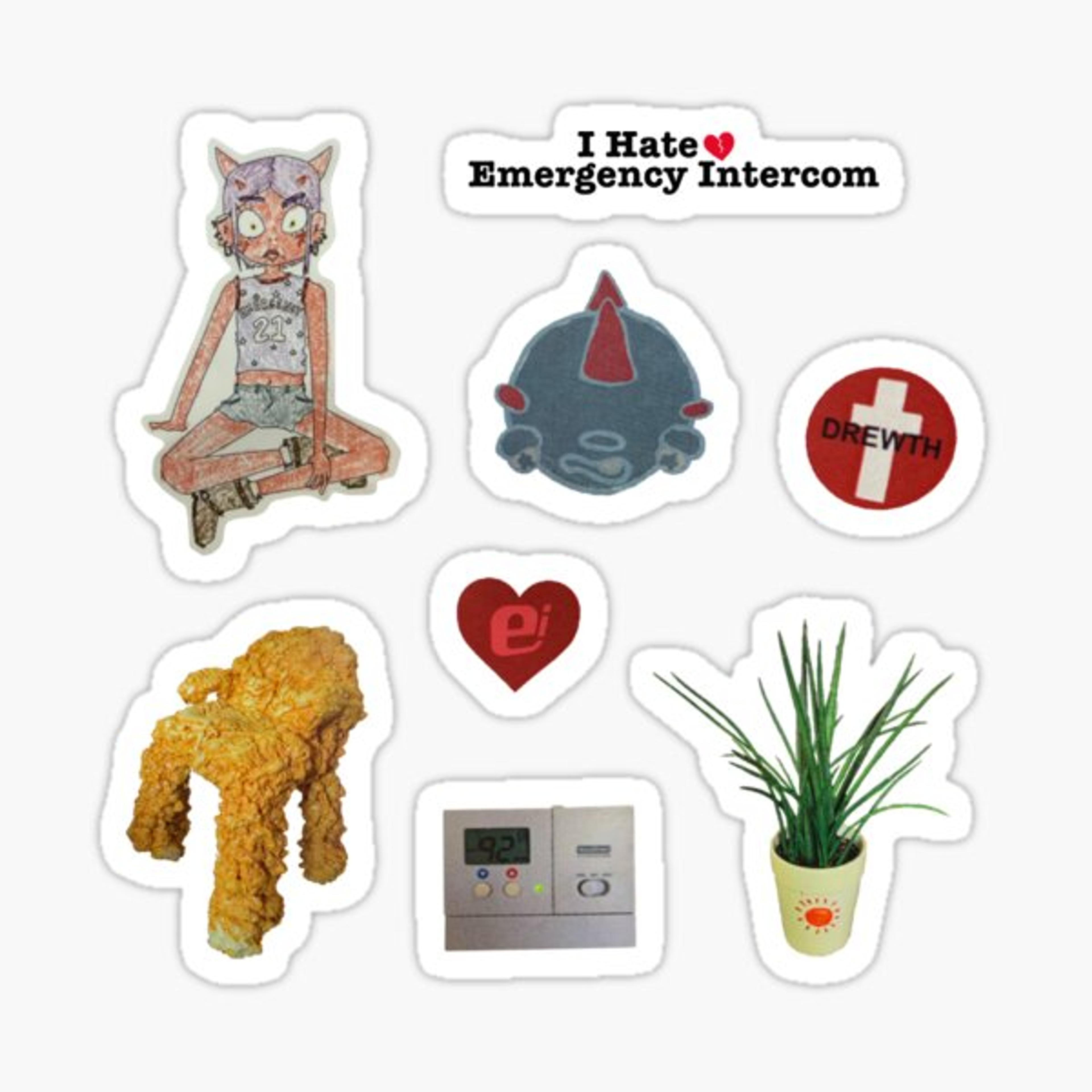 Emergency Intercom Merch Sticker Pack Sticker by Catpuss