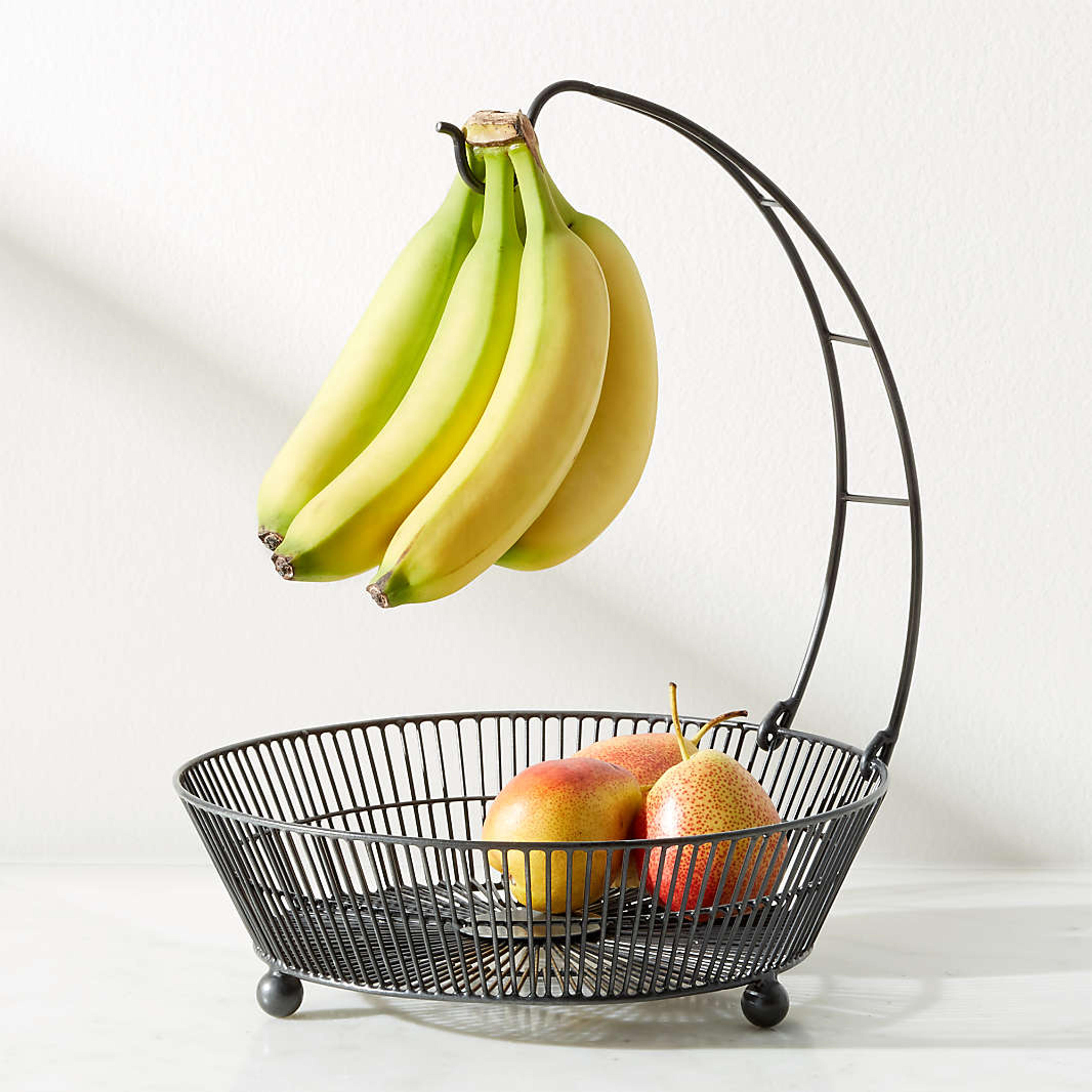 Barrett Banana Holder with Basket Graphite + Reviews | Crate & Barrel