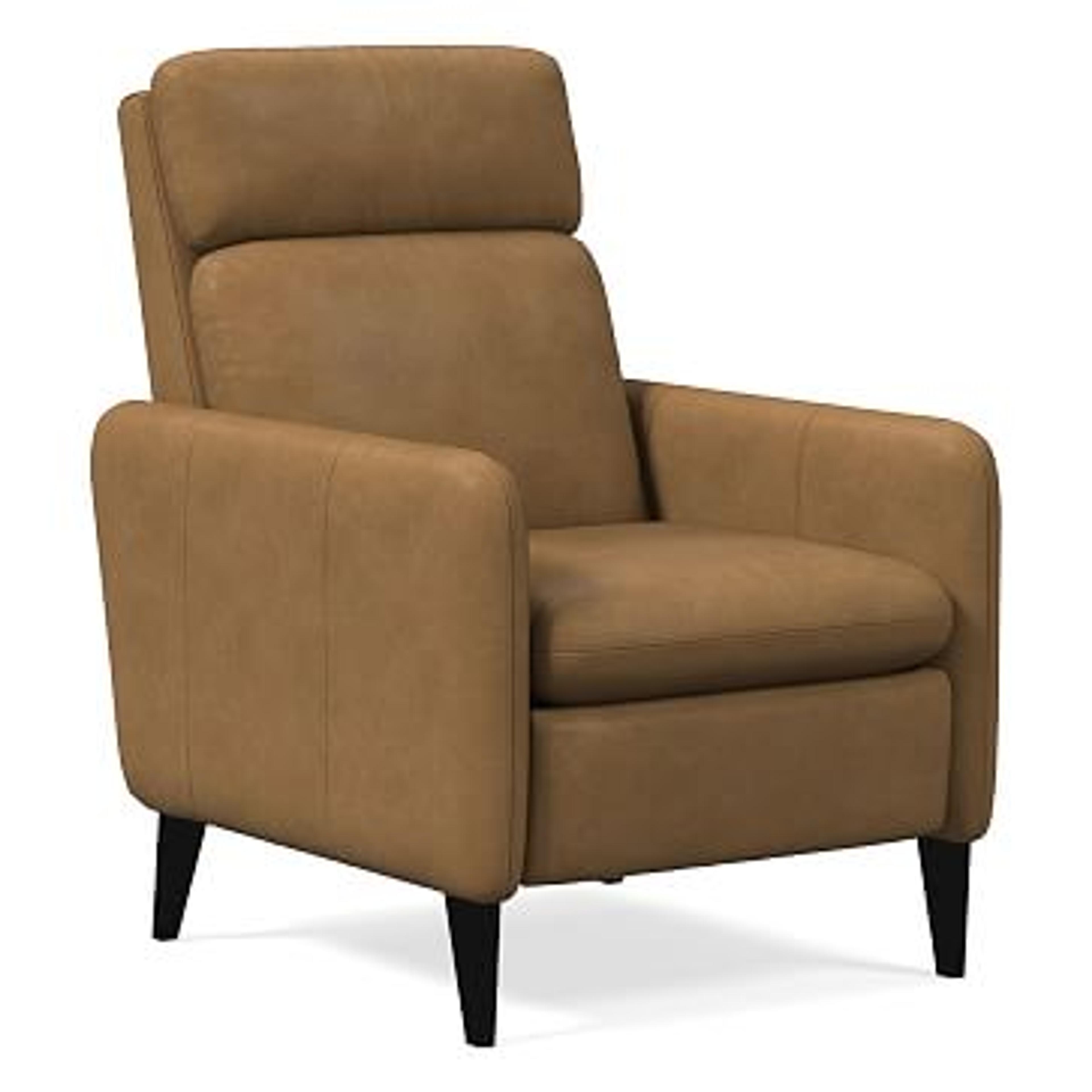 Lewis Recliner, Poly, Ludlow Leather, Sesame, Chocolate | West Elm