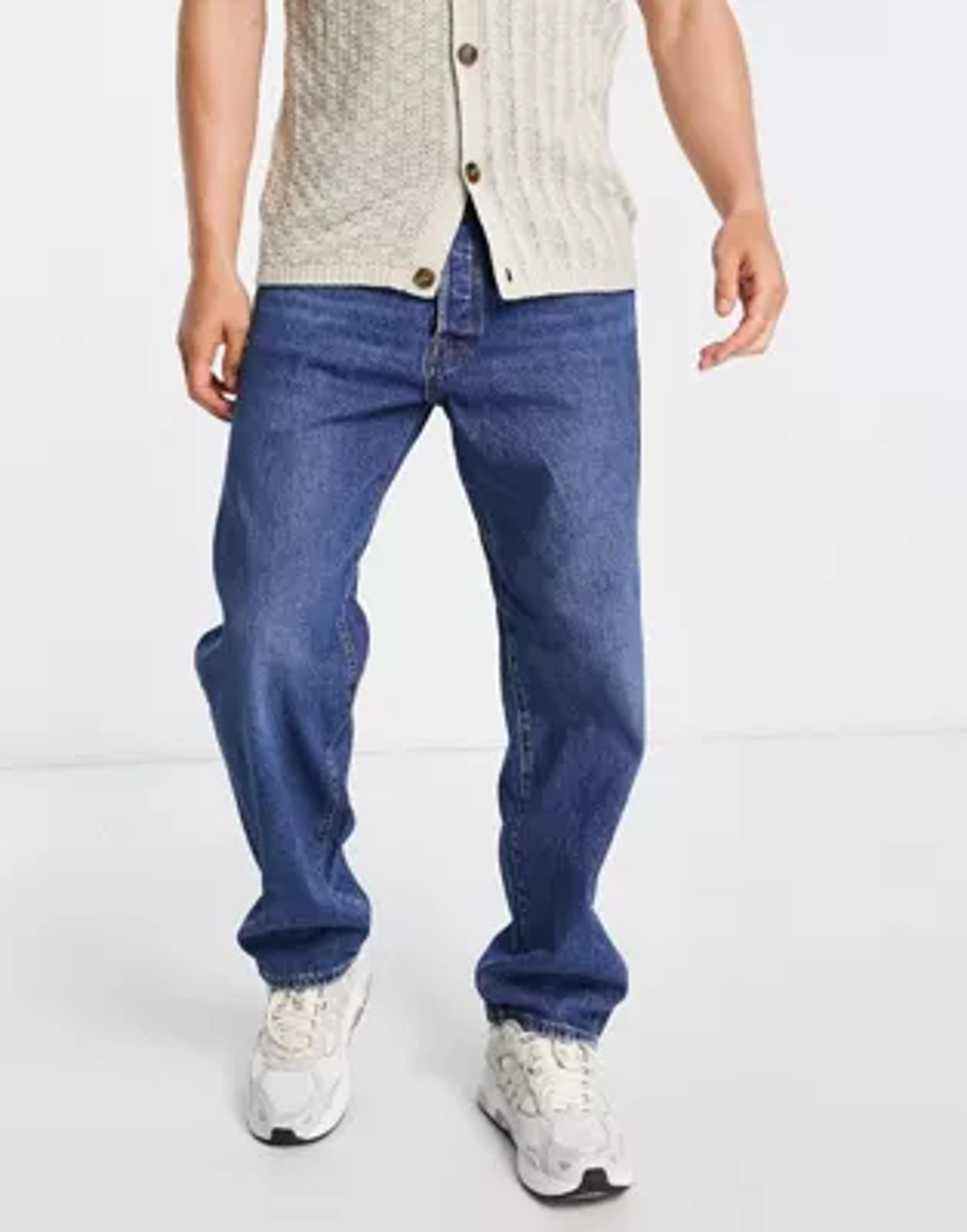 Selected Homme Kobe loose fit jeans in mid wash | ASOS