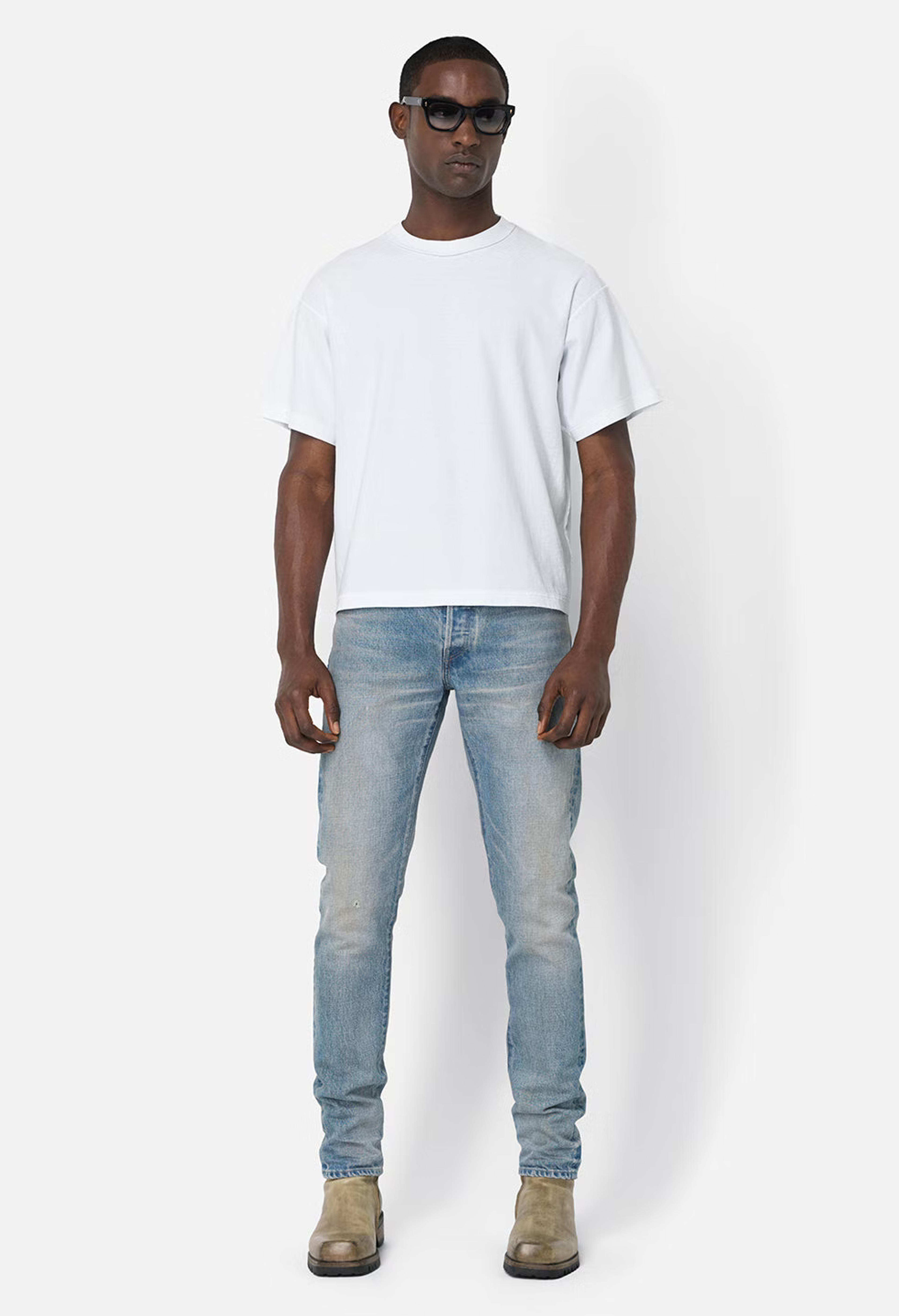 Reversed Cropped Tee / White