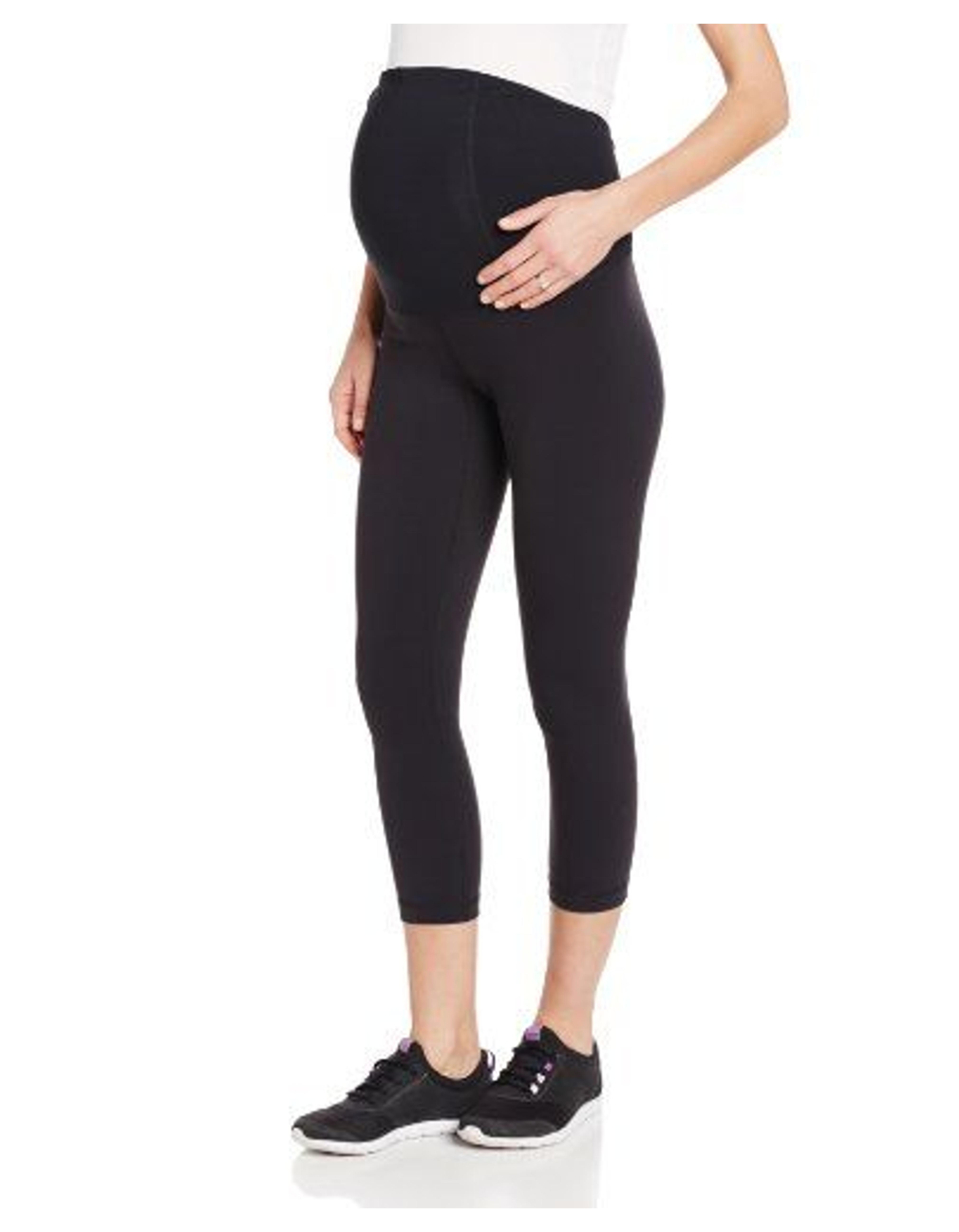 Ingrid & Isabel Maternity Workout Capri | Active Leggings | for Your Pregnancy Small Jet Black