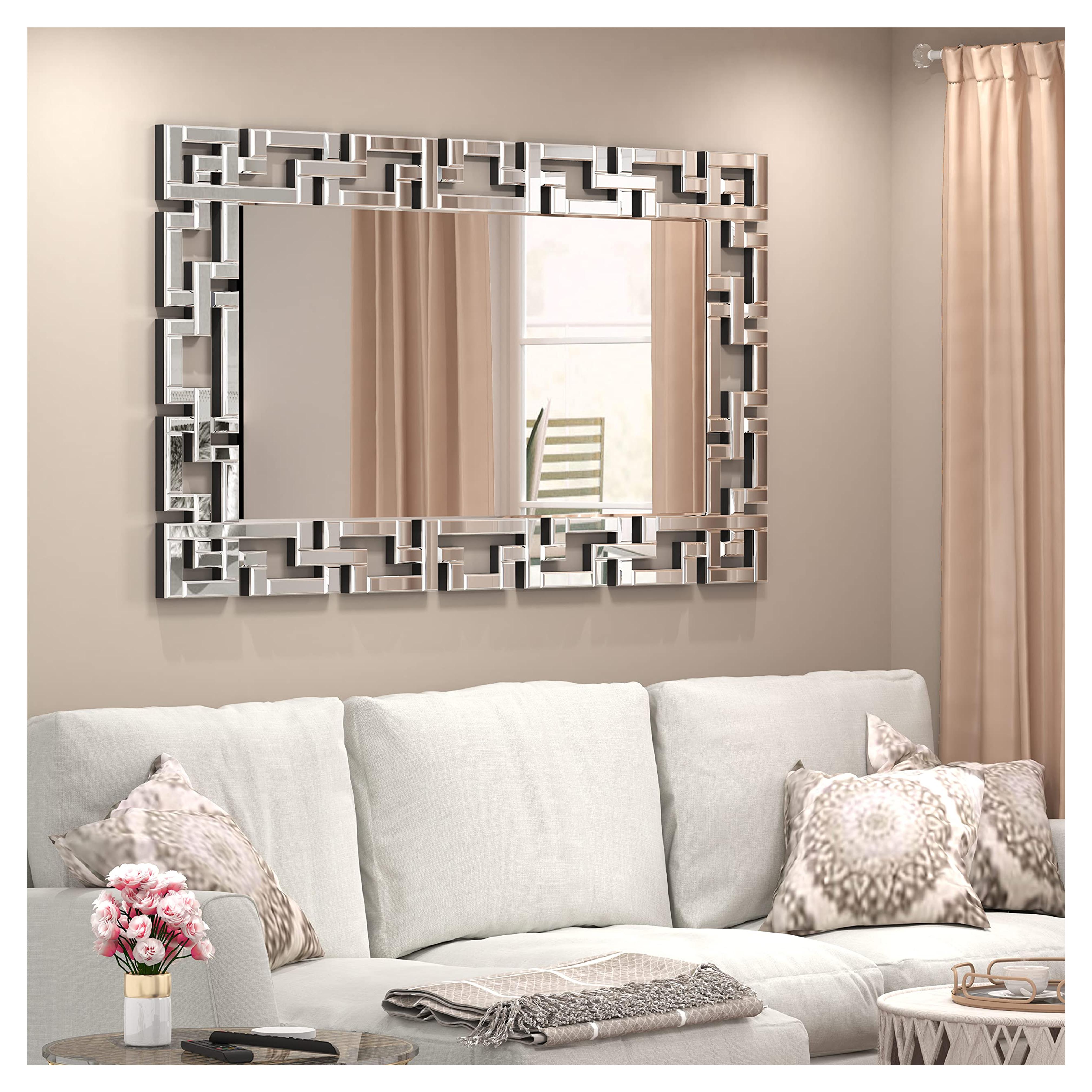 Amazon.com: JACUKO Decorative Wall Mirror - Grecian Venetian Design Large Rectangle Wall Mirror 27.5 W x39.5 H Inches : Home & Kitchen