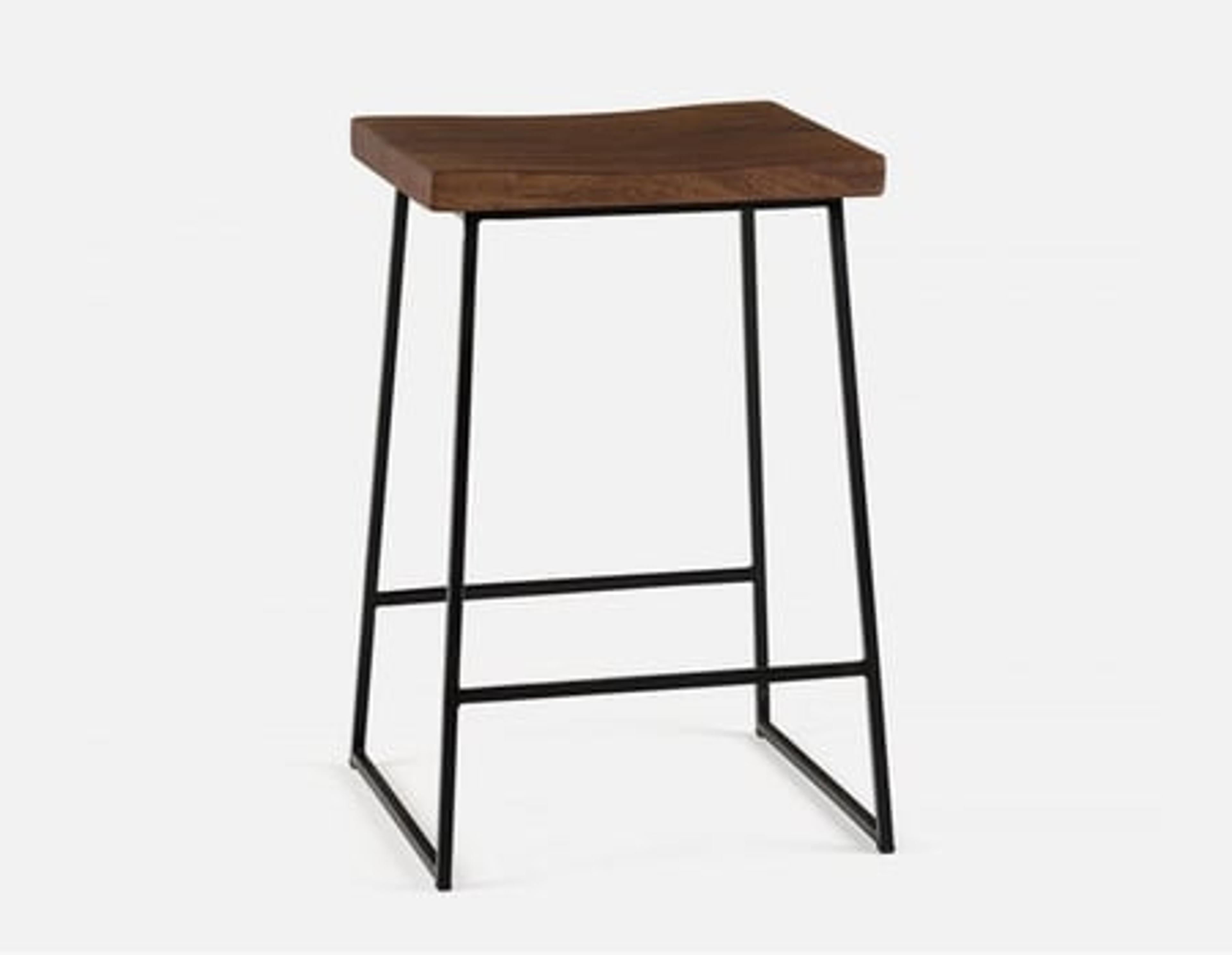 PACIFICA  solid acacia wood and iron counter stool 60 cm