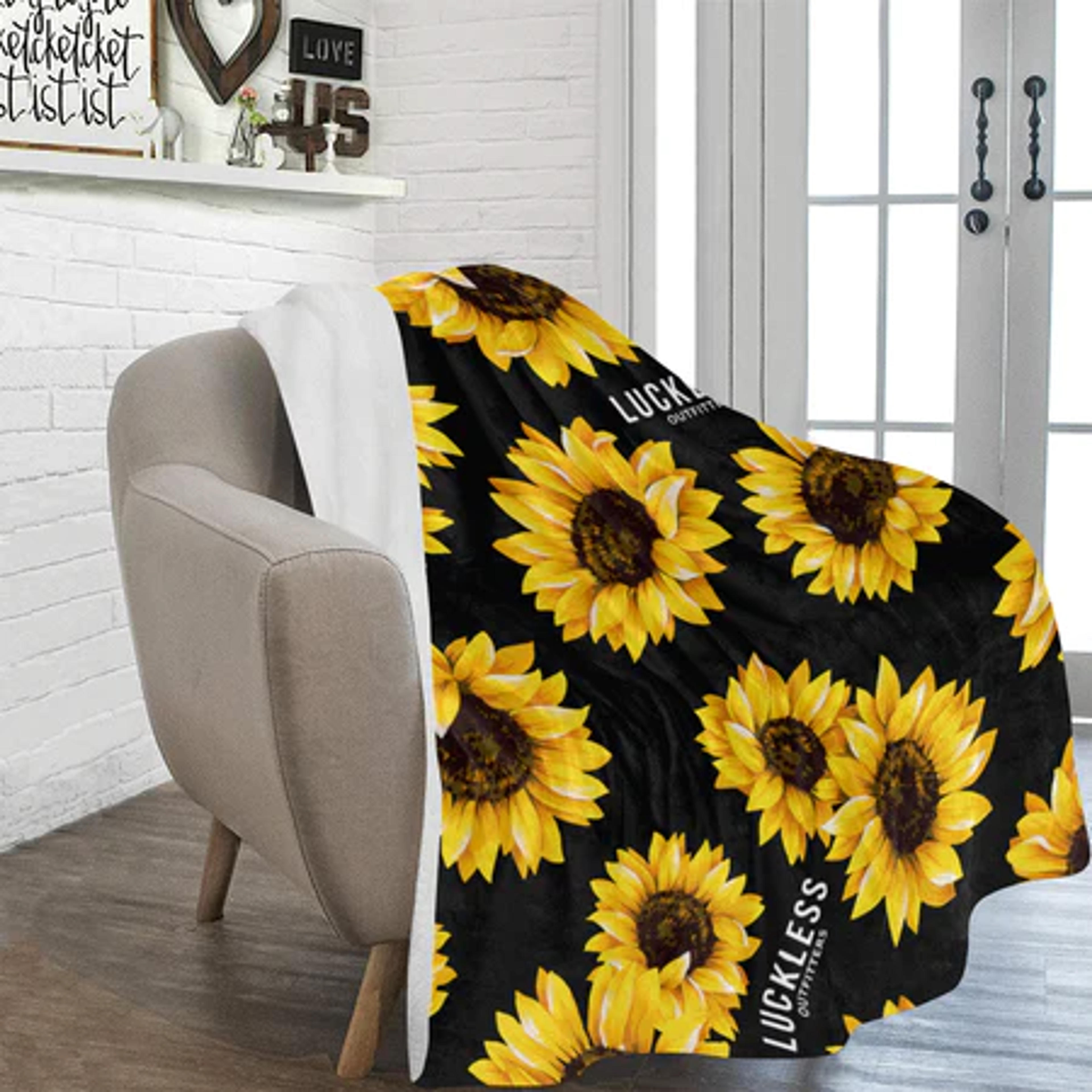 Sunflower Fleece Throw Blanket