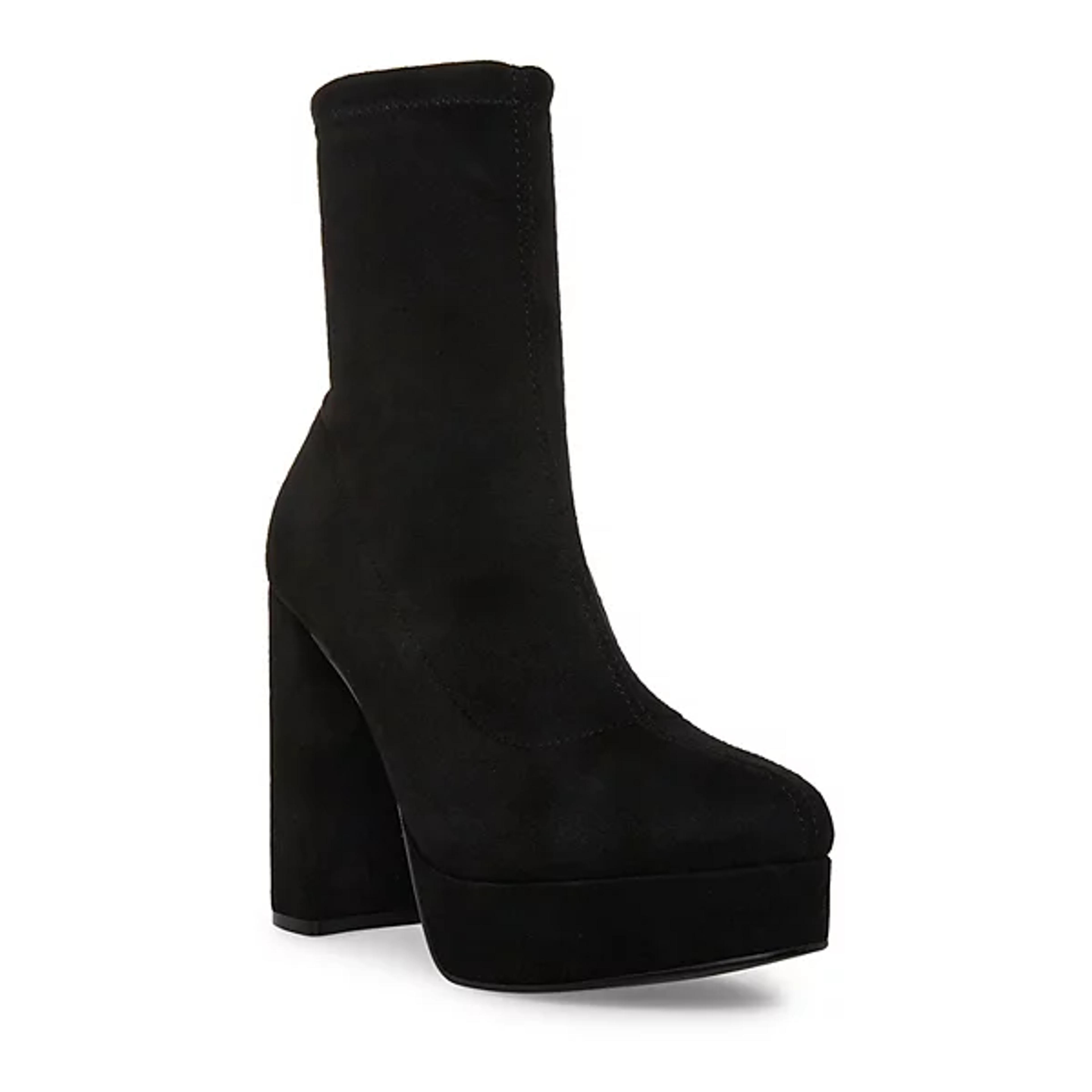 madden girl Orchid Black Women's Block Heel Dress Boots