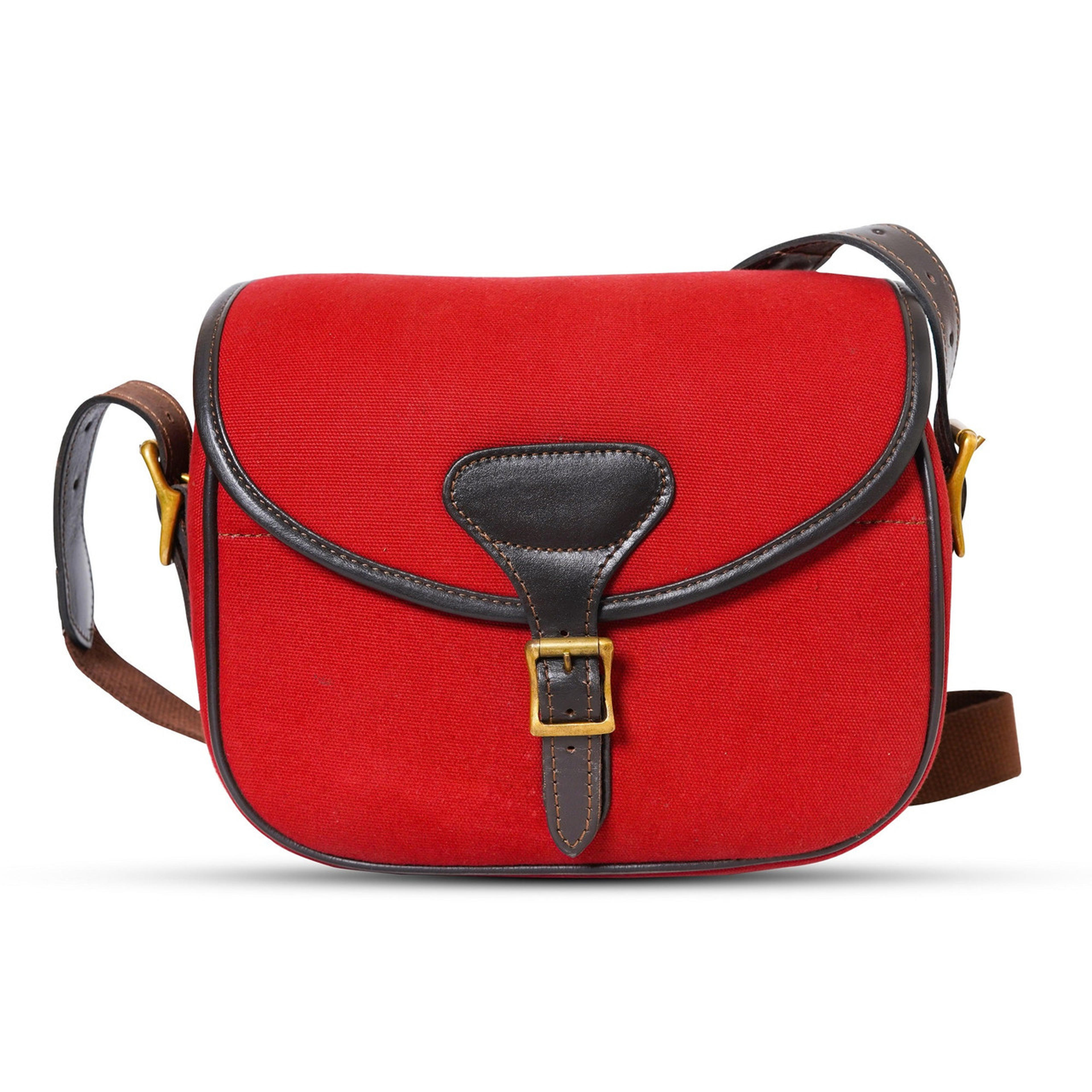 Canvas Leather Shooting Bag | Red Canvas Cartridge Bags