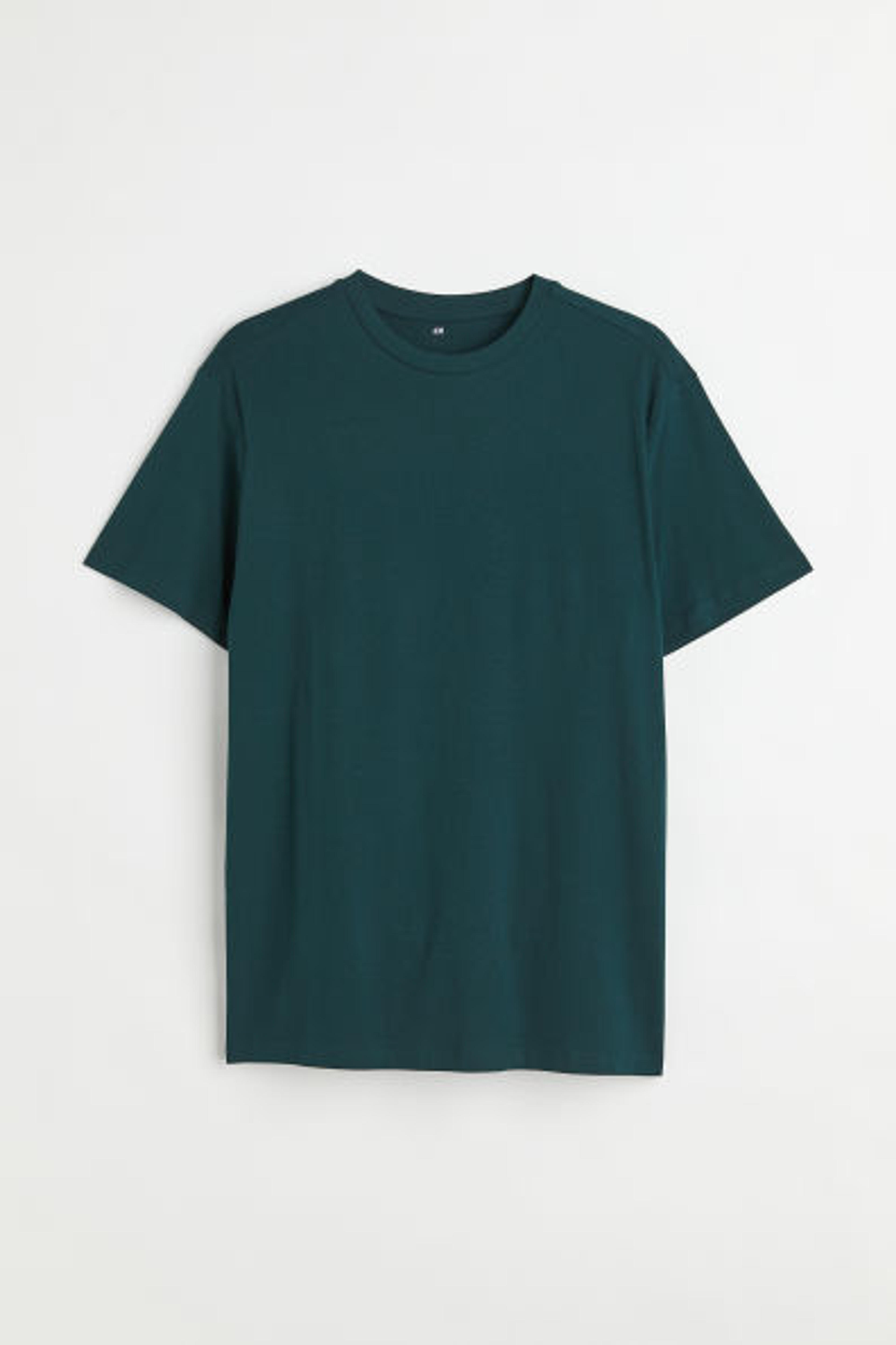 Regular Fit Crew-neck T-shirt - Dark turquoise - Men | H&M CA