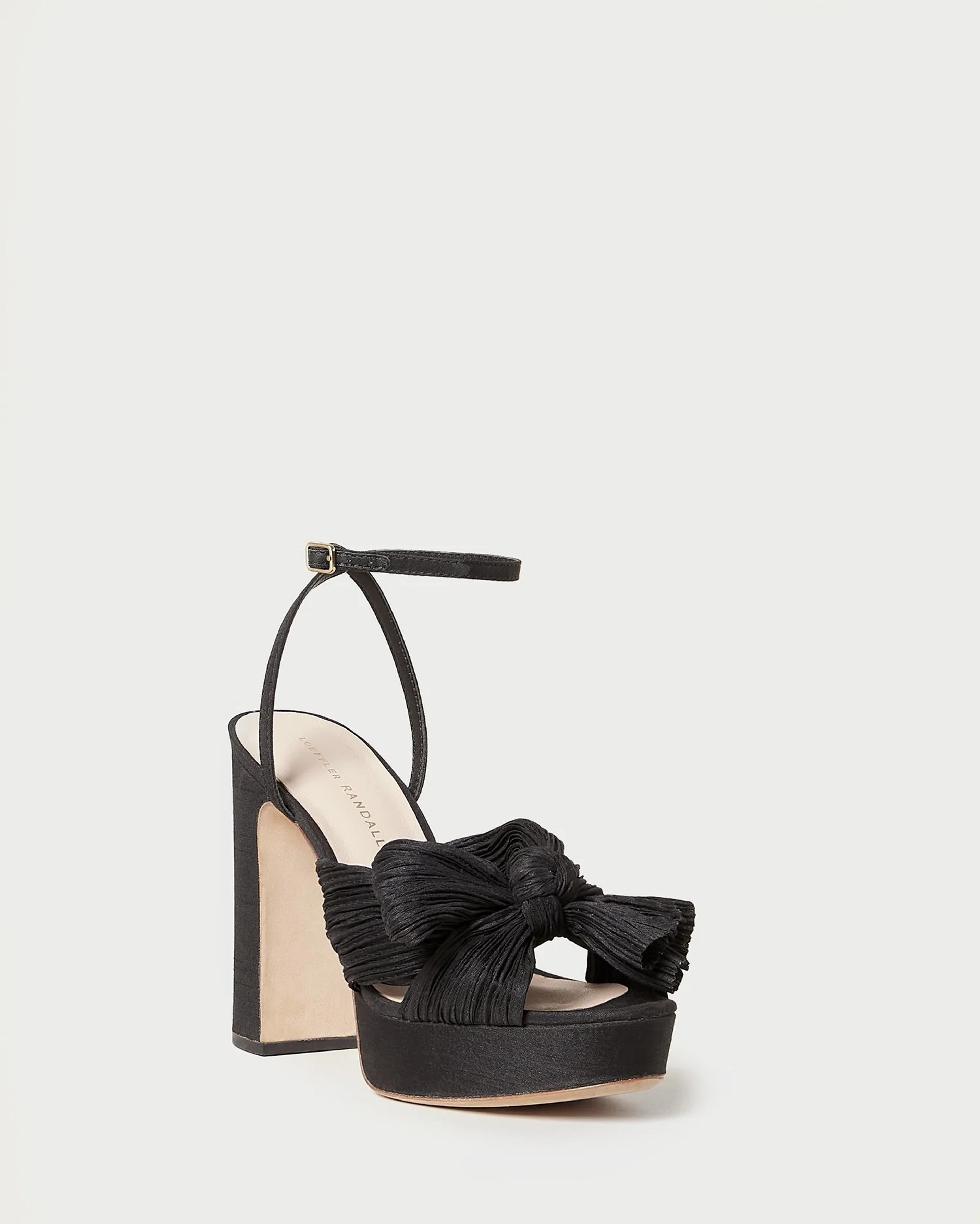 Loeffler Randall | Natalia Black Platform Bow Heel | Heeled Sandals | Footwear