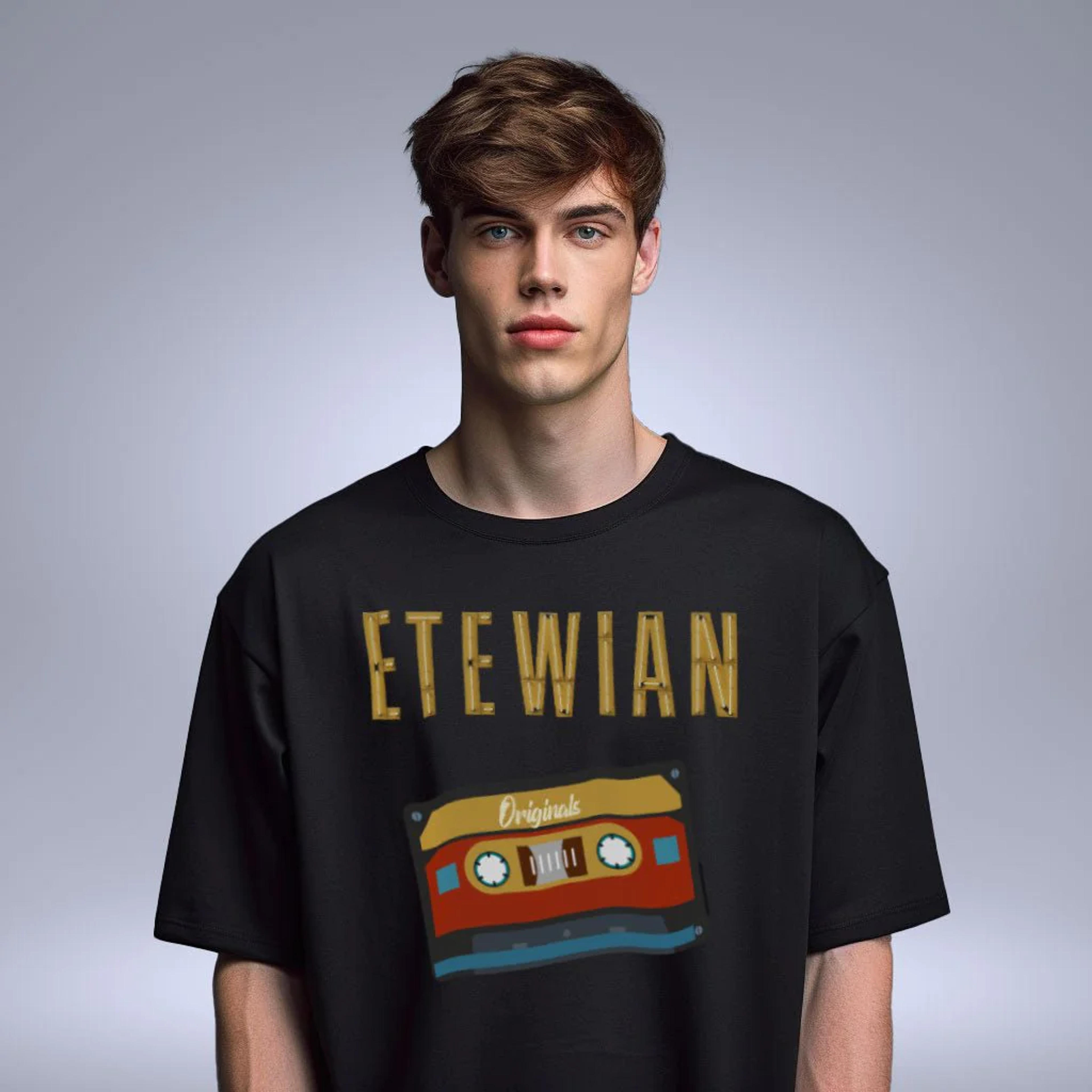 Etewian Casette Graphic Print Oversized T-shirt