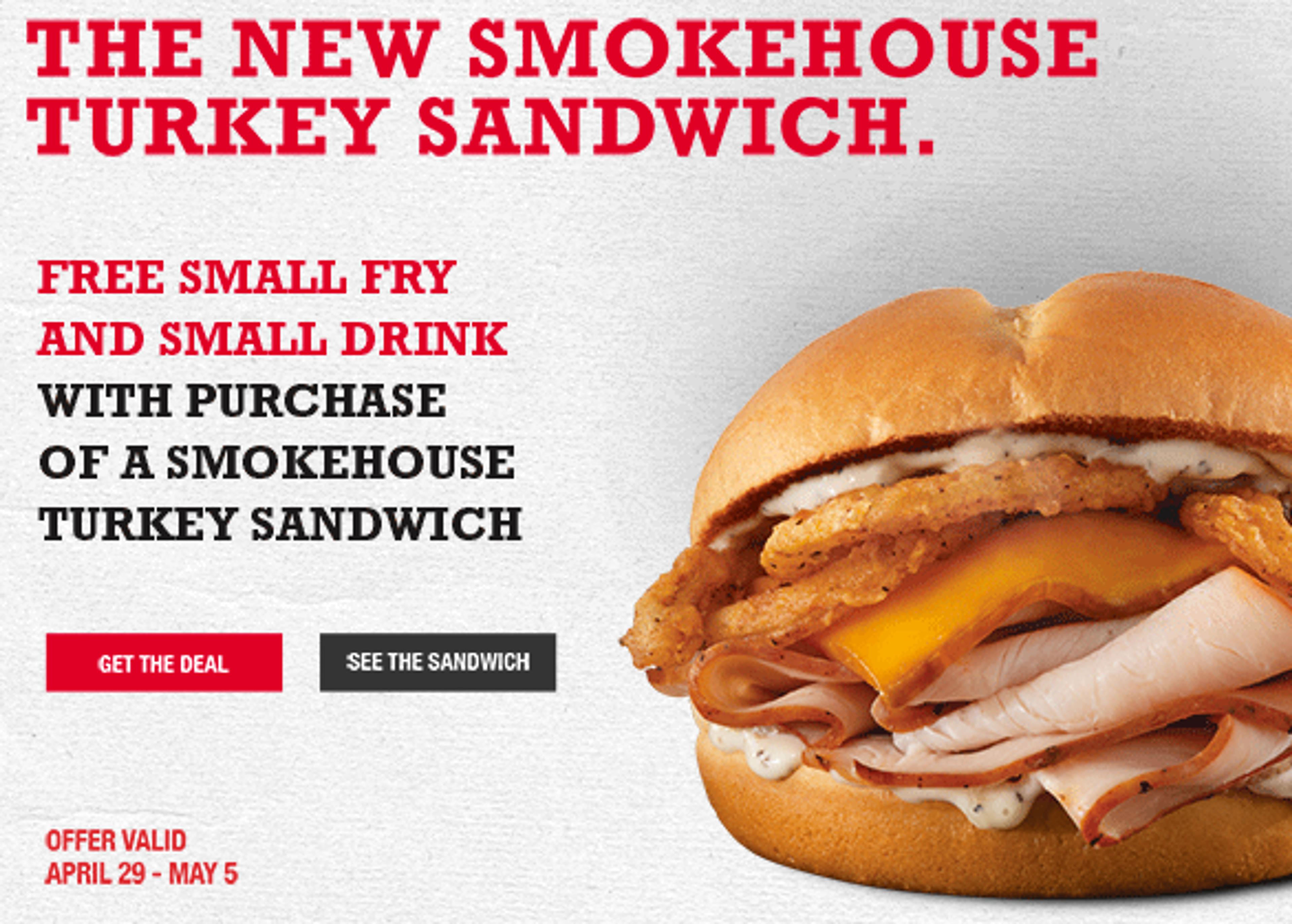 Free Arby's Small Fry & Drink w/ Brisket Sandwich Purchase