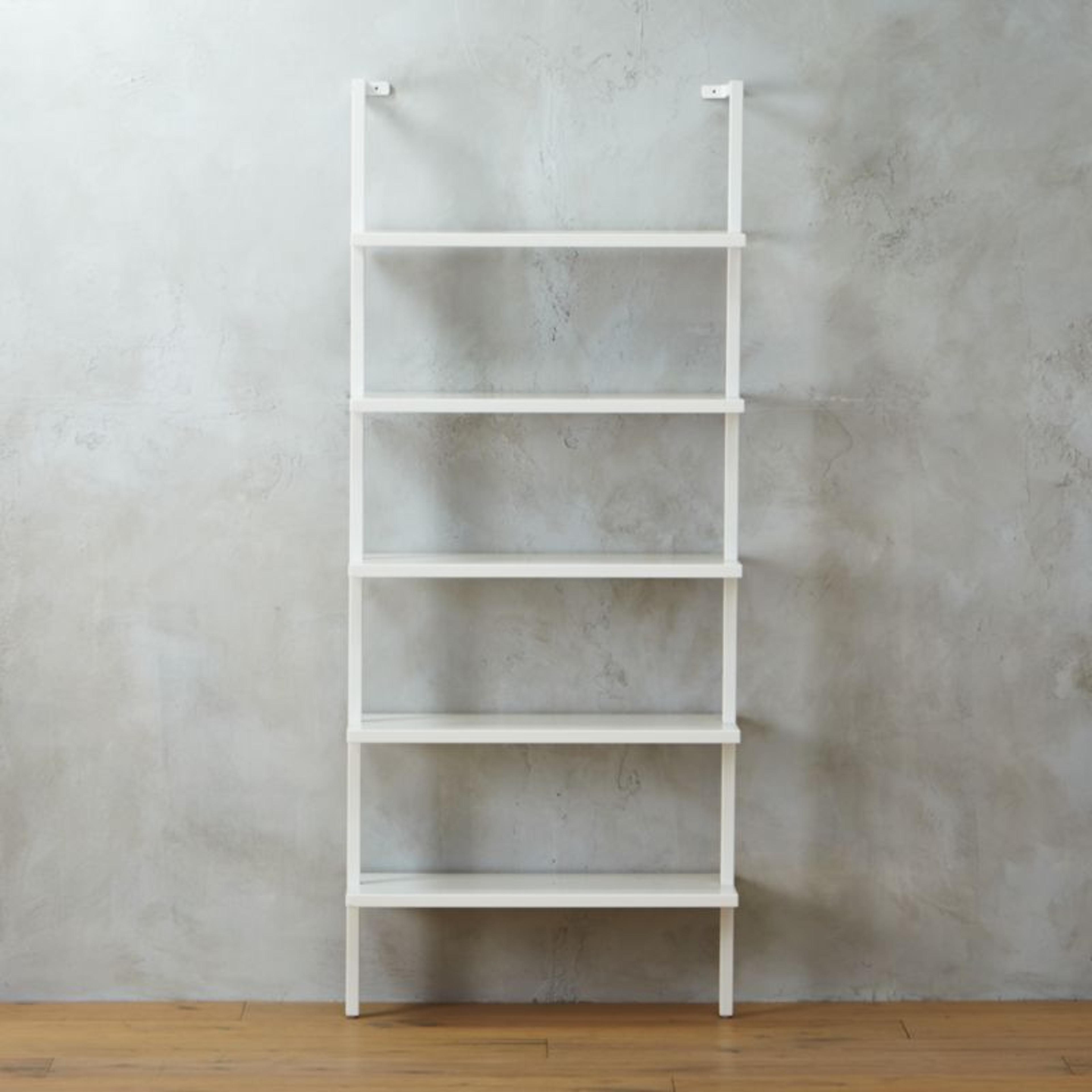 Stairway White Wall Mounted Bookshelf + Reviews | CB2