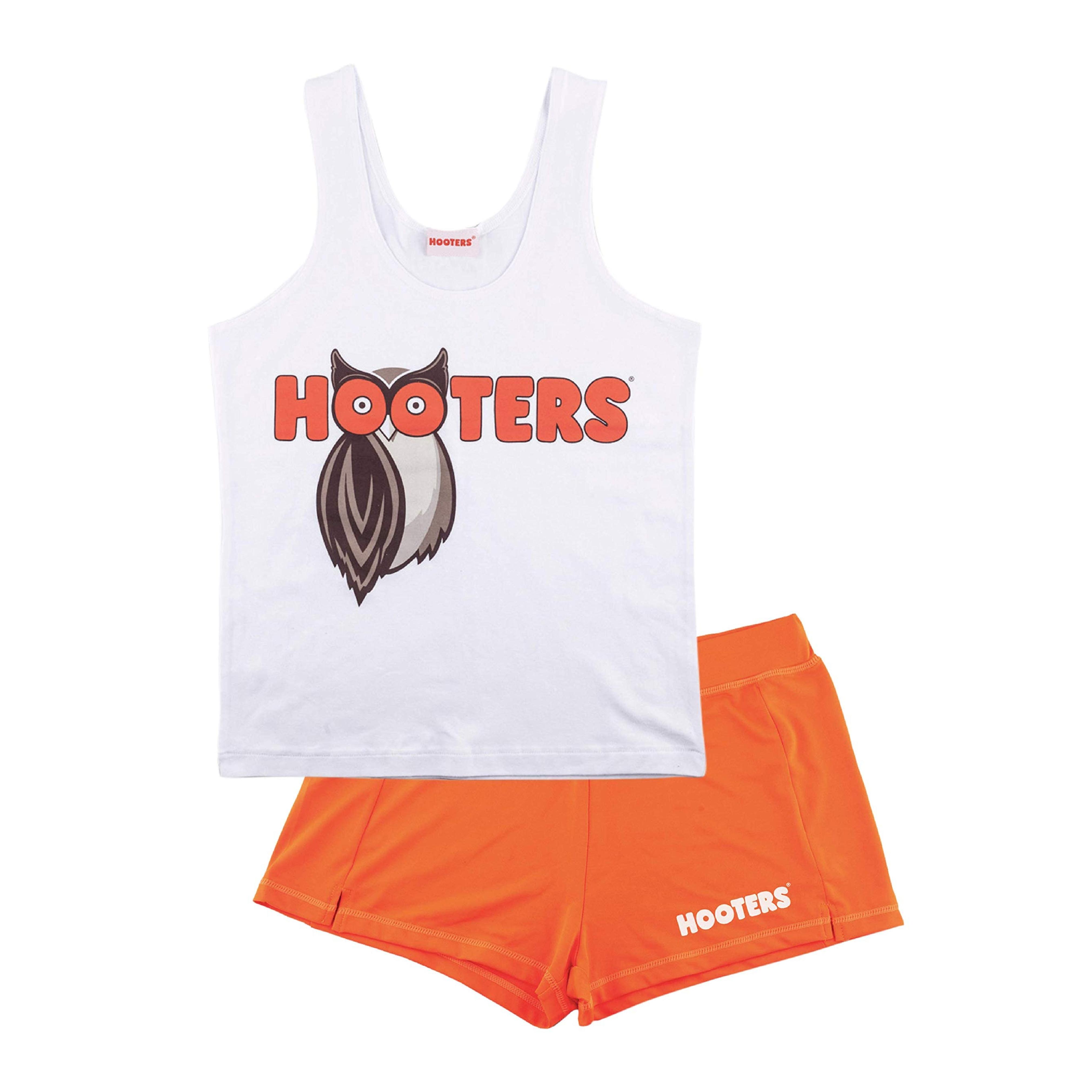 Amazon.com: Hooters Outfit for Women Includes White Tank and Orange Short Set Officially Licensed By Ripple Junction : Clothing, Shoes & Jewelry