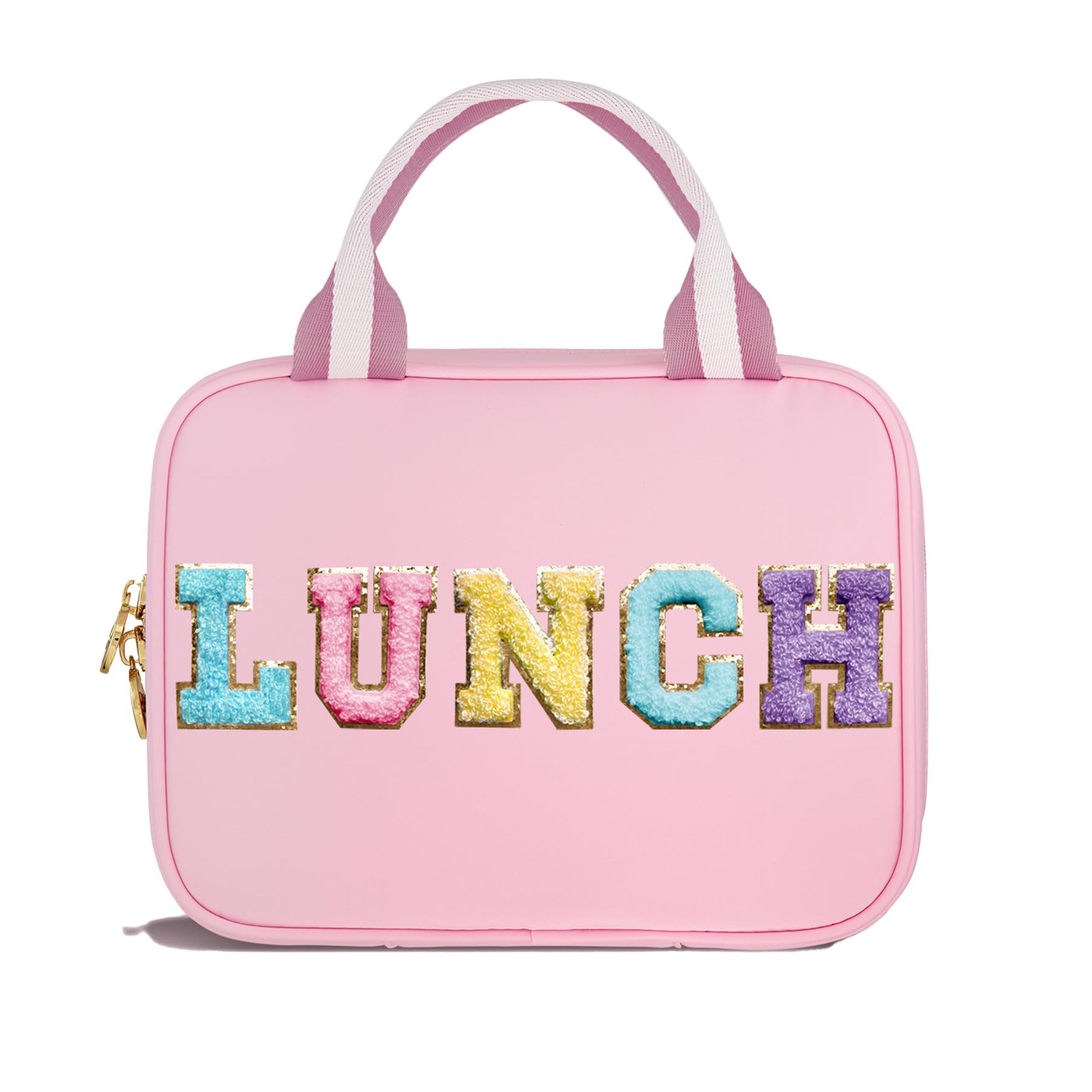 Amazon.com: Janhavi Cute Insulated Lunch Bag for Women Personalized Preppy Kids Lunch Box for Girls Reusable Nylon Cooler Bag Lunch Tote Bag with Chenille Letter for School Beach Picnic Travel -LUNCH: Home & Kitchen