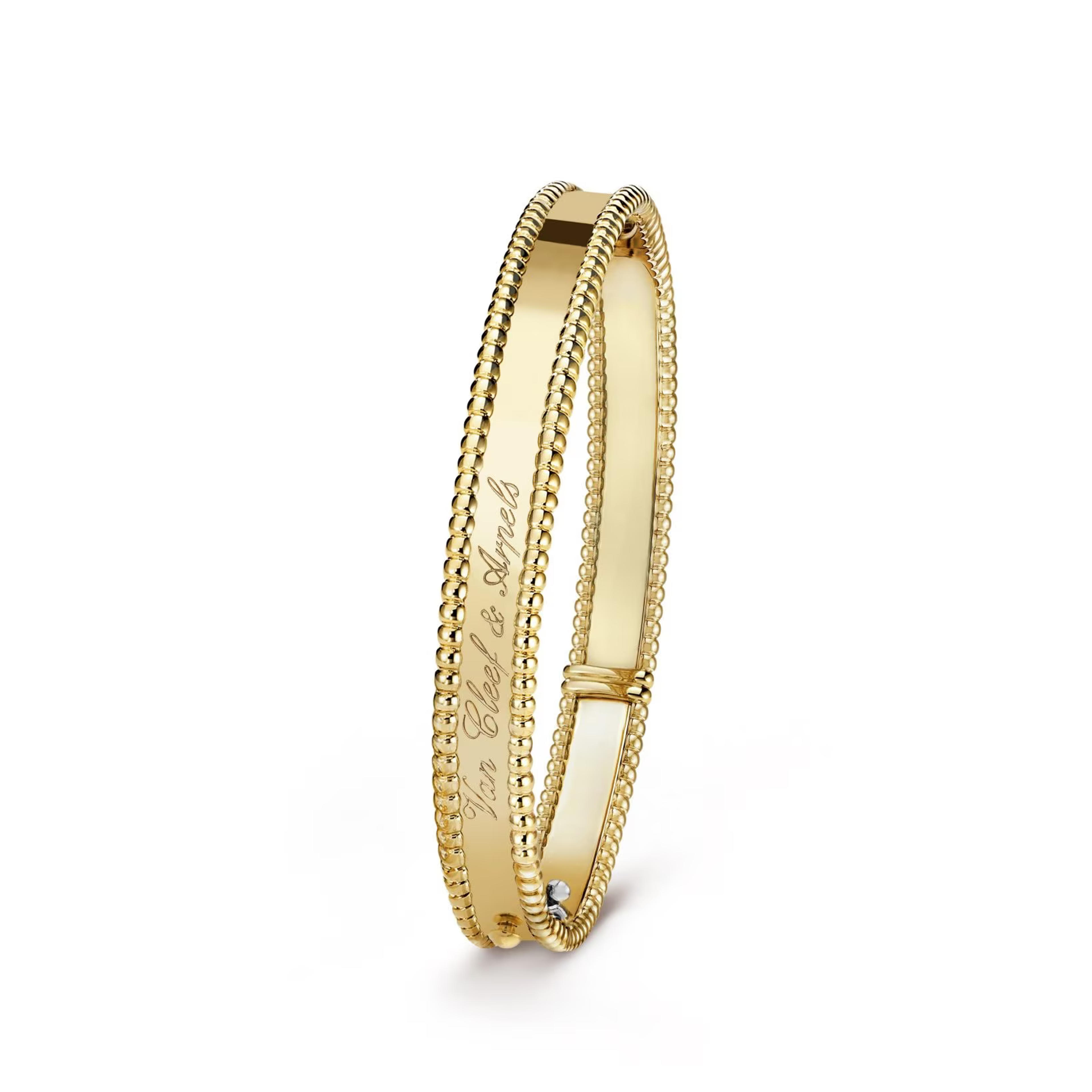 Perlée signature bracelet, medium model 18K yellow gold - Van Cleef & Arpels