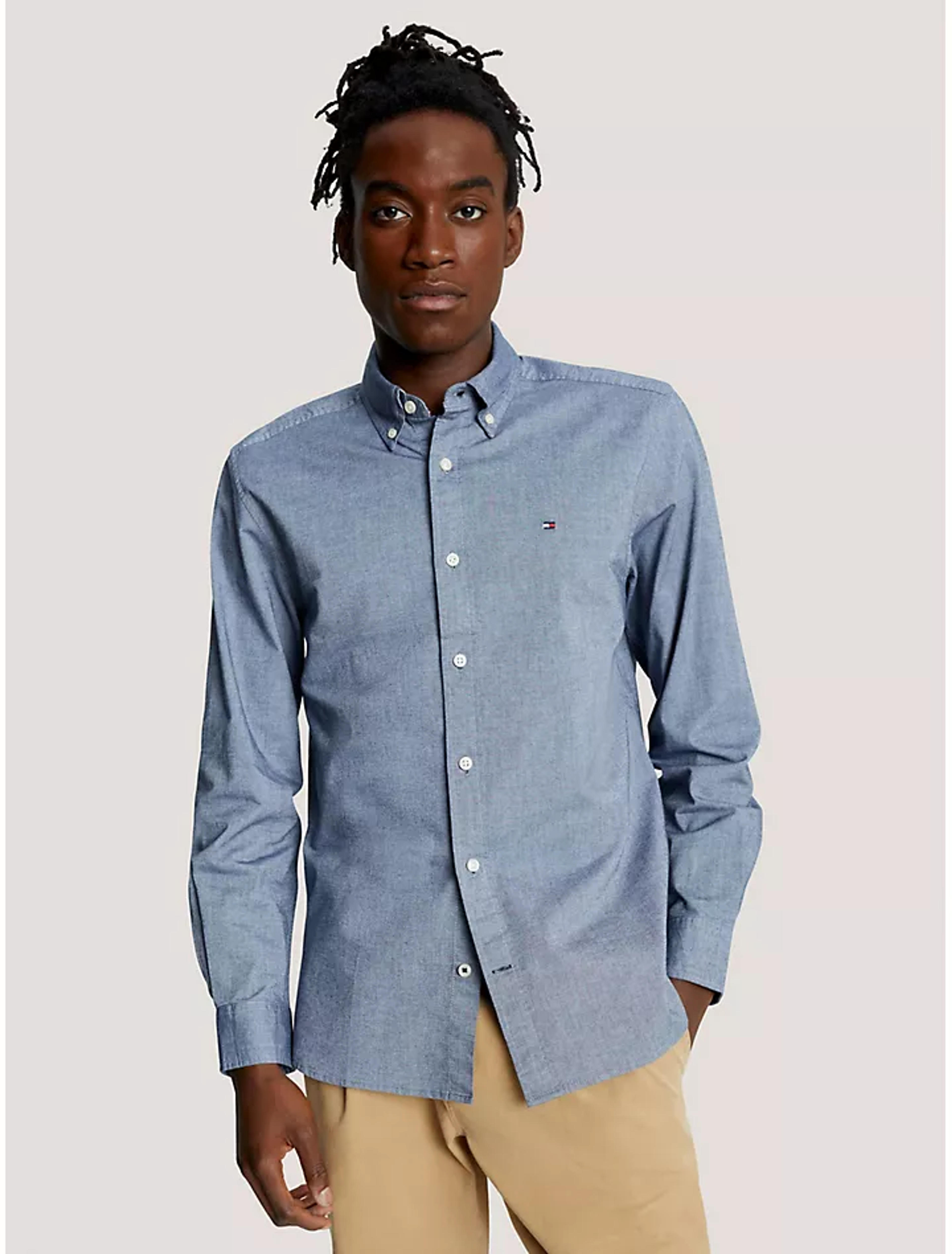 Regular Fit Solid Stretch Oxford Shirt | Tommy Hilfiger