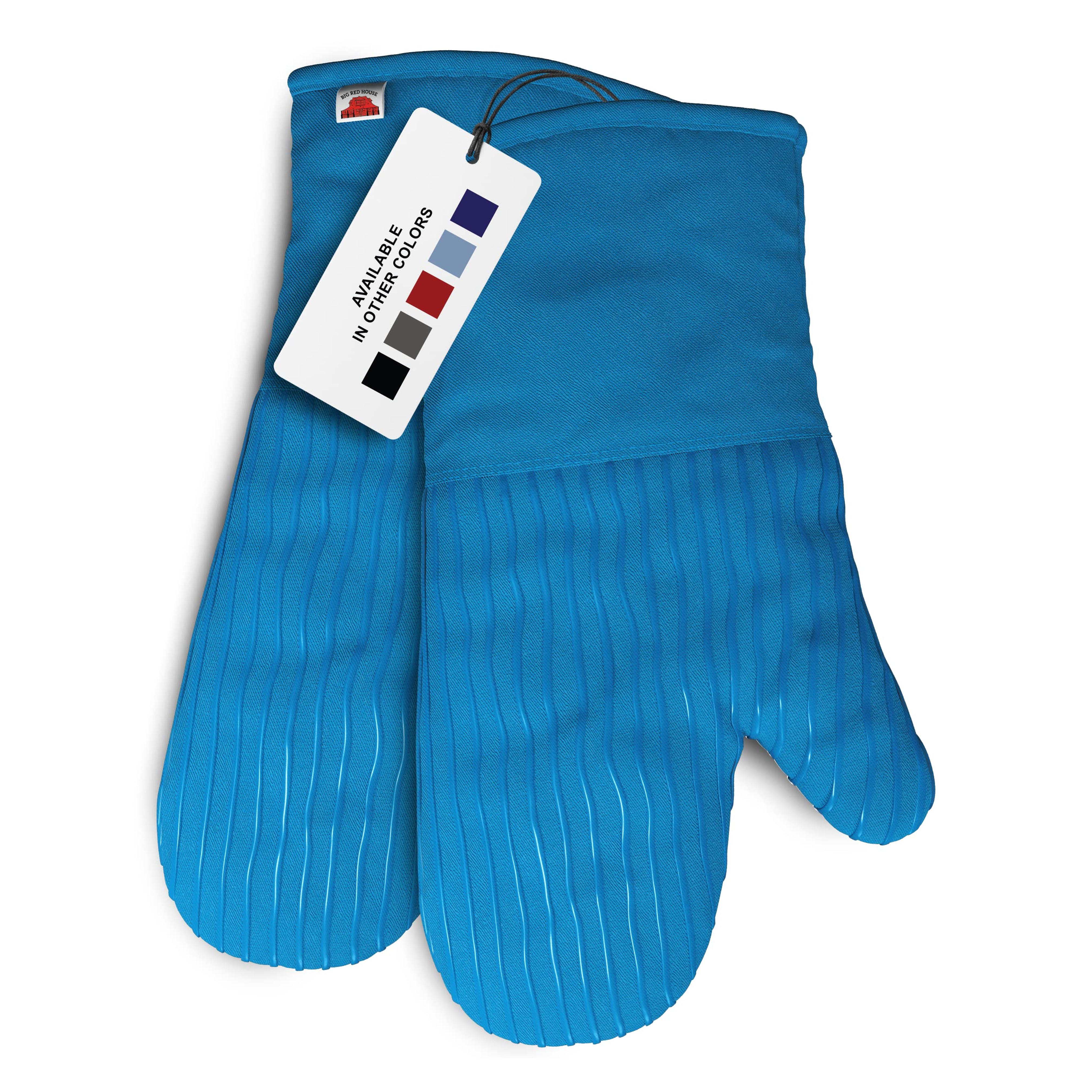 Big Red House Mini Oven Mitts, Made with Recycled Cotton Infill, 480 F Heat Resistant, 1 Pair Turquoise