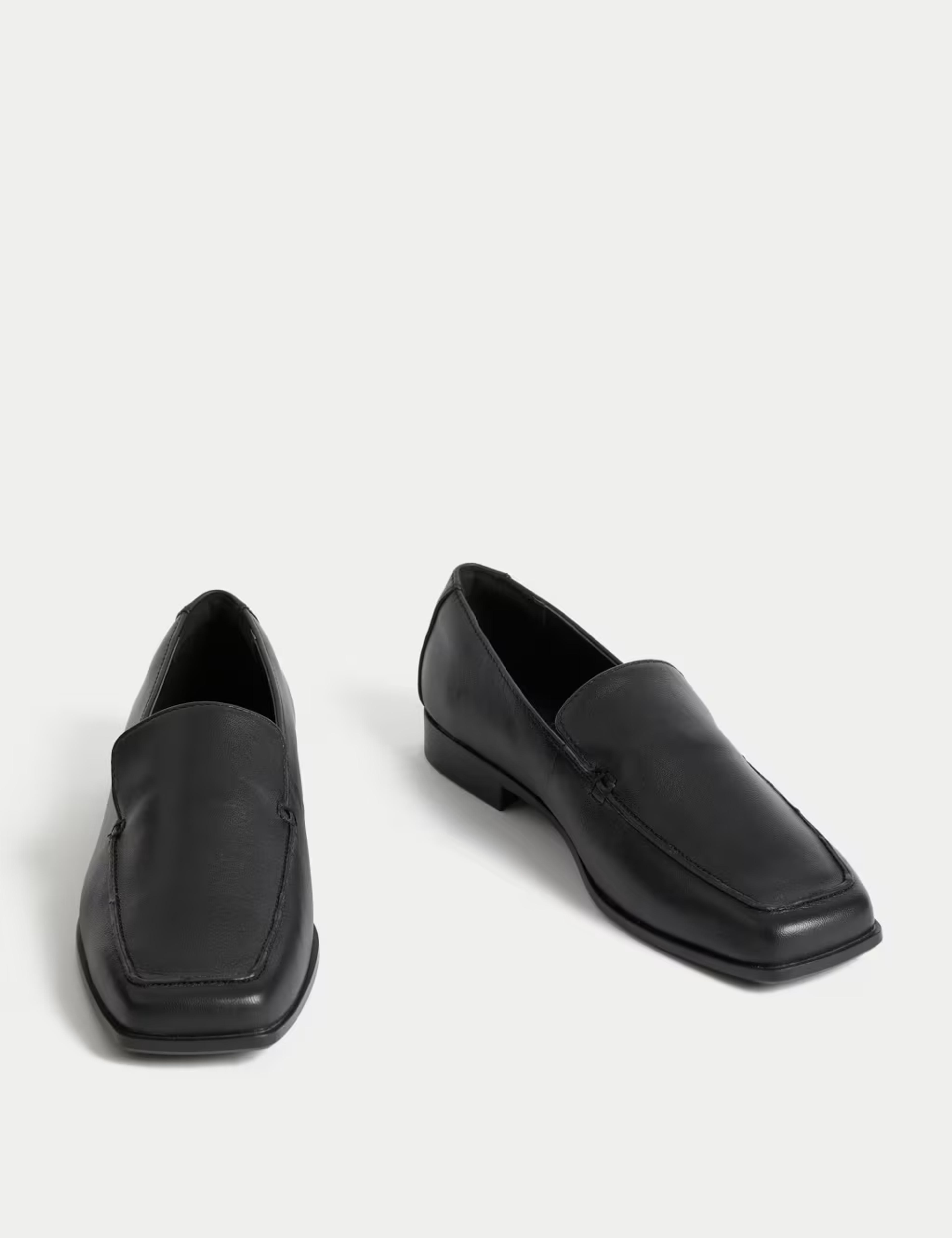 Wide Fit Leather Flat Loafers | M&S Collection | M&S