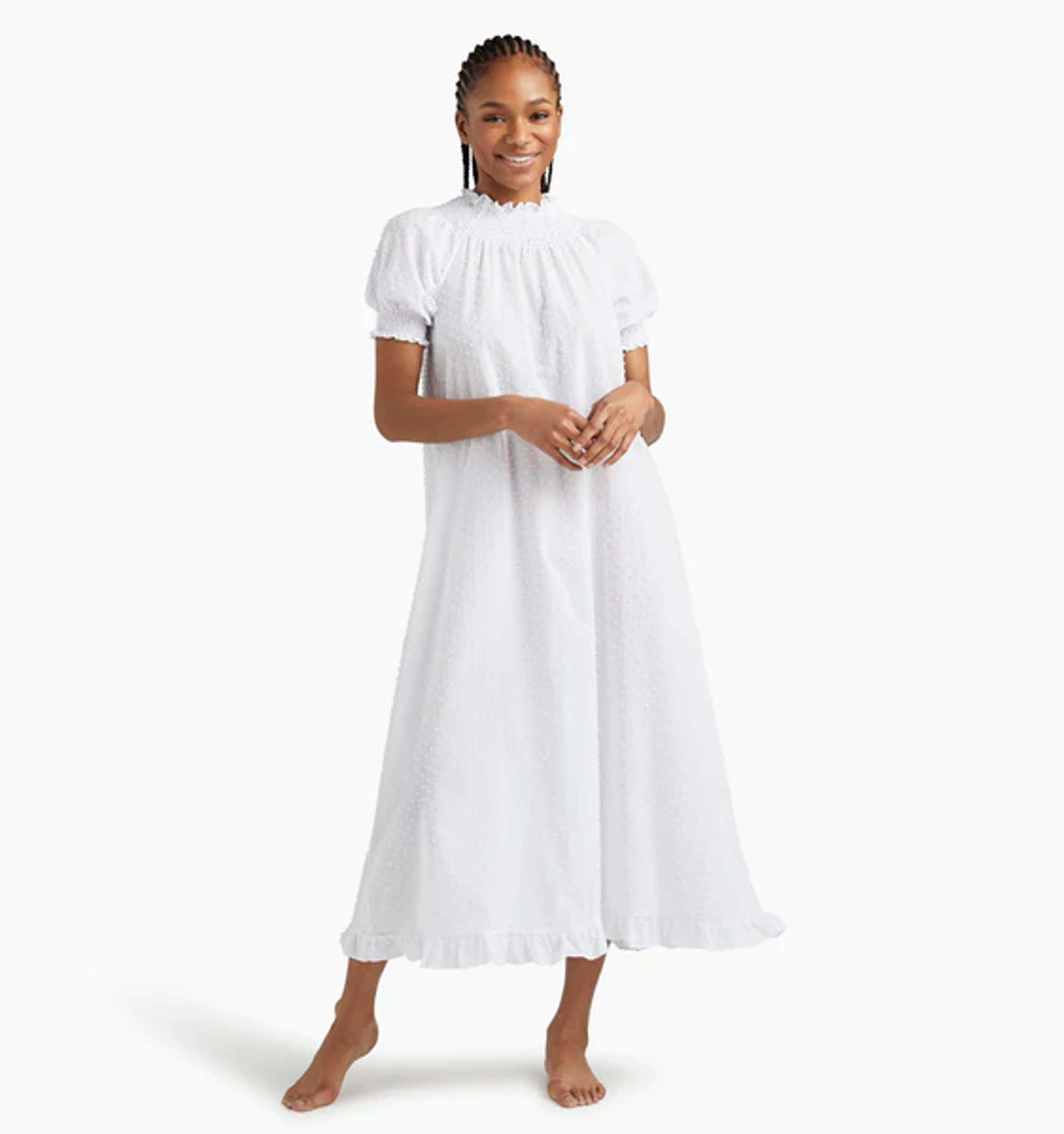 The Caroline Nap Dress - White Swiss Dot – Hill House Home