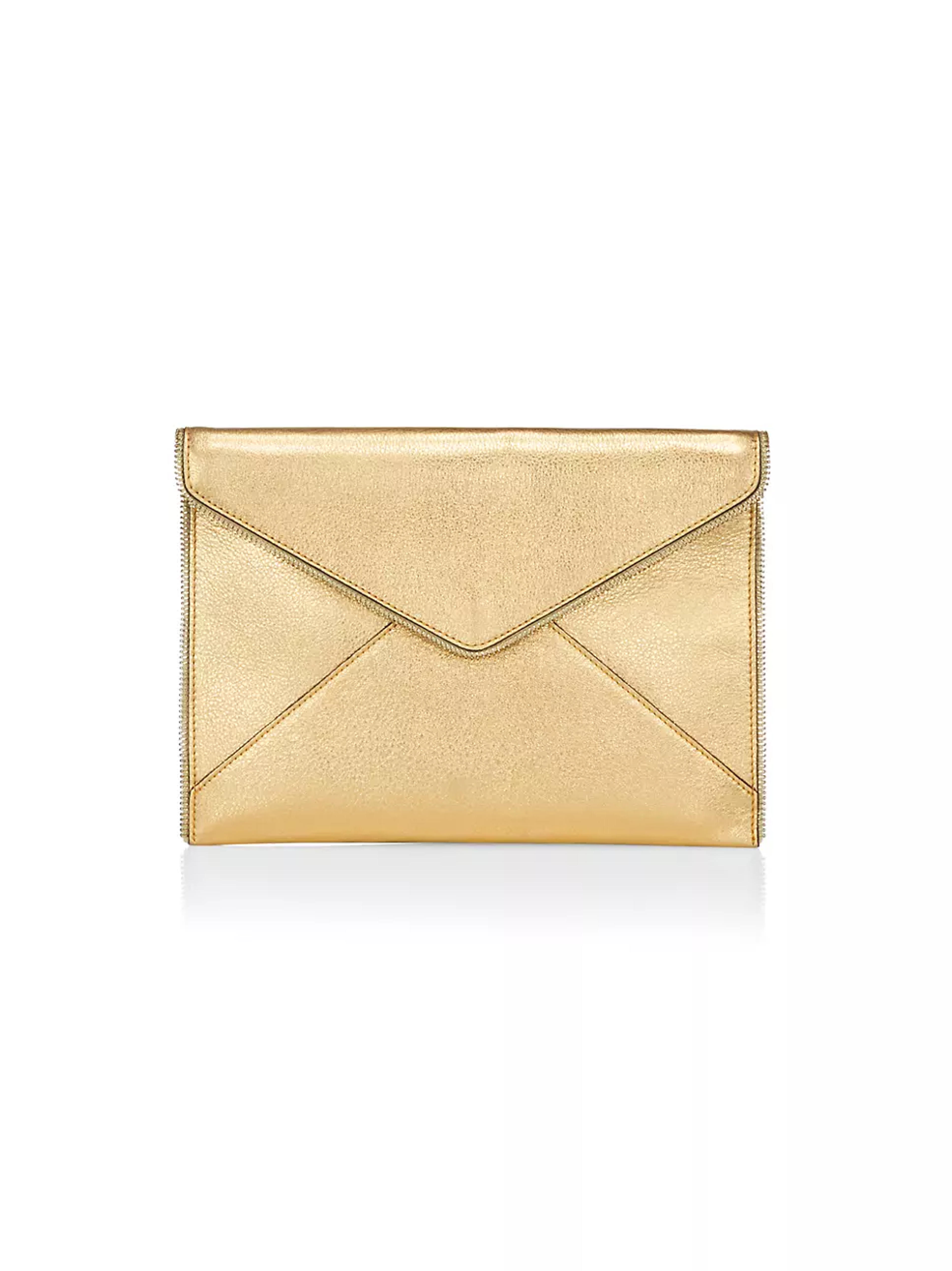 Shop Rebecca Minkoff Leo Metallic Leather Clutch-On-Chain | Saks Fifth Avenue