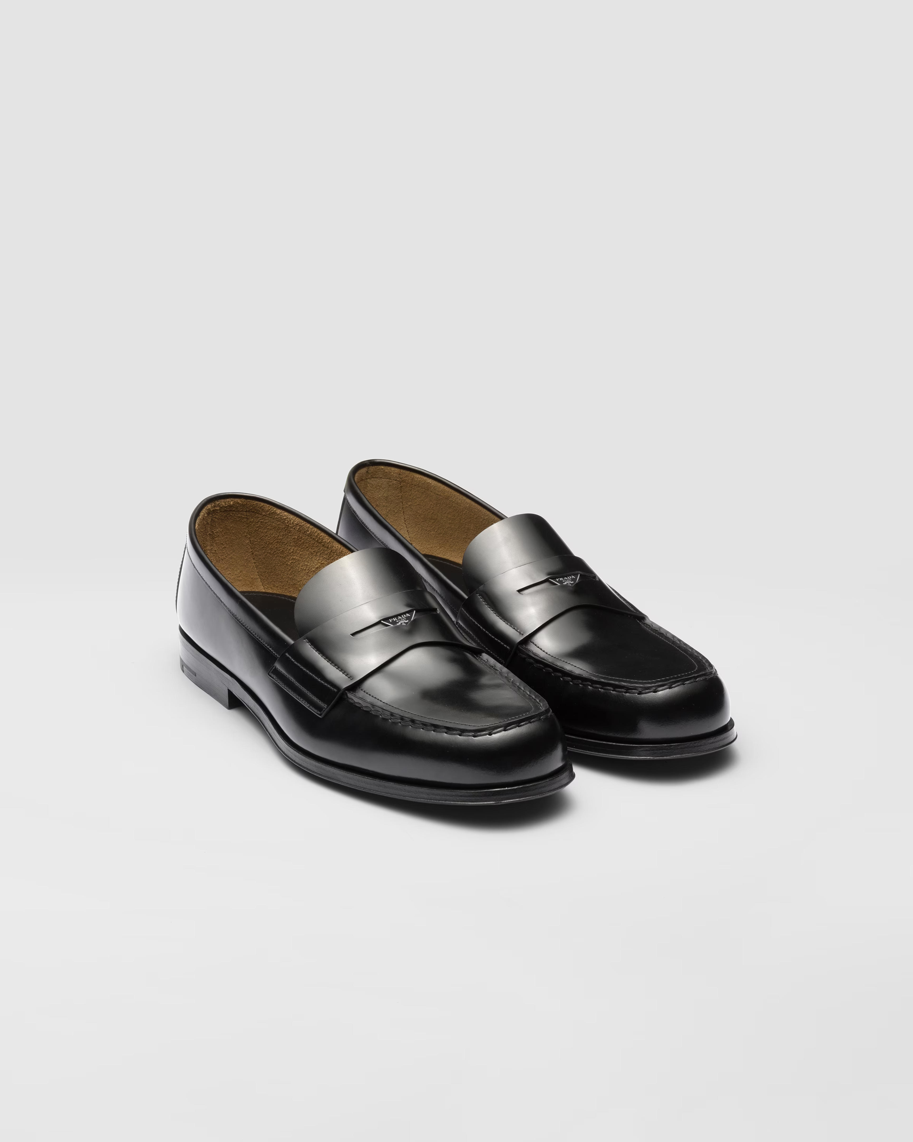 Brushed leather loafers