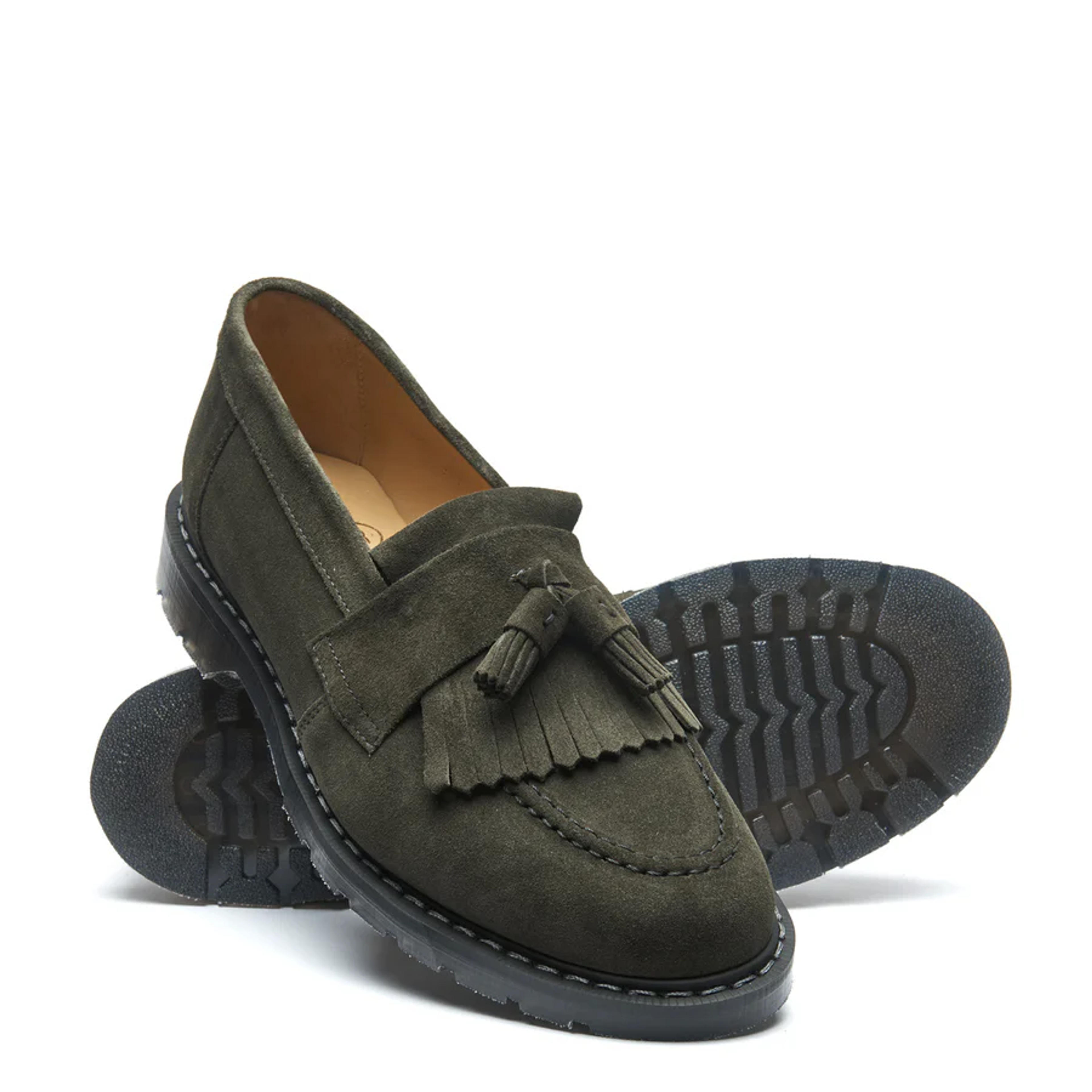 Olive Suede Tassel Loafer | Solovair | Handmade in England – NPS Solovair US