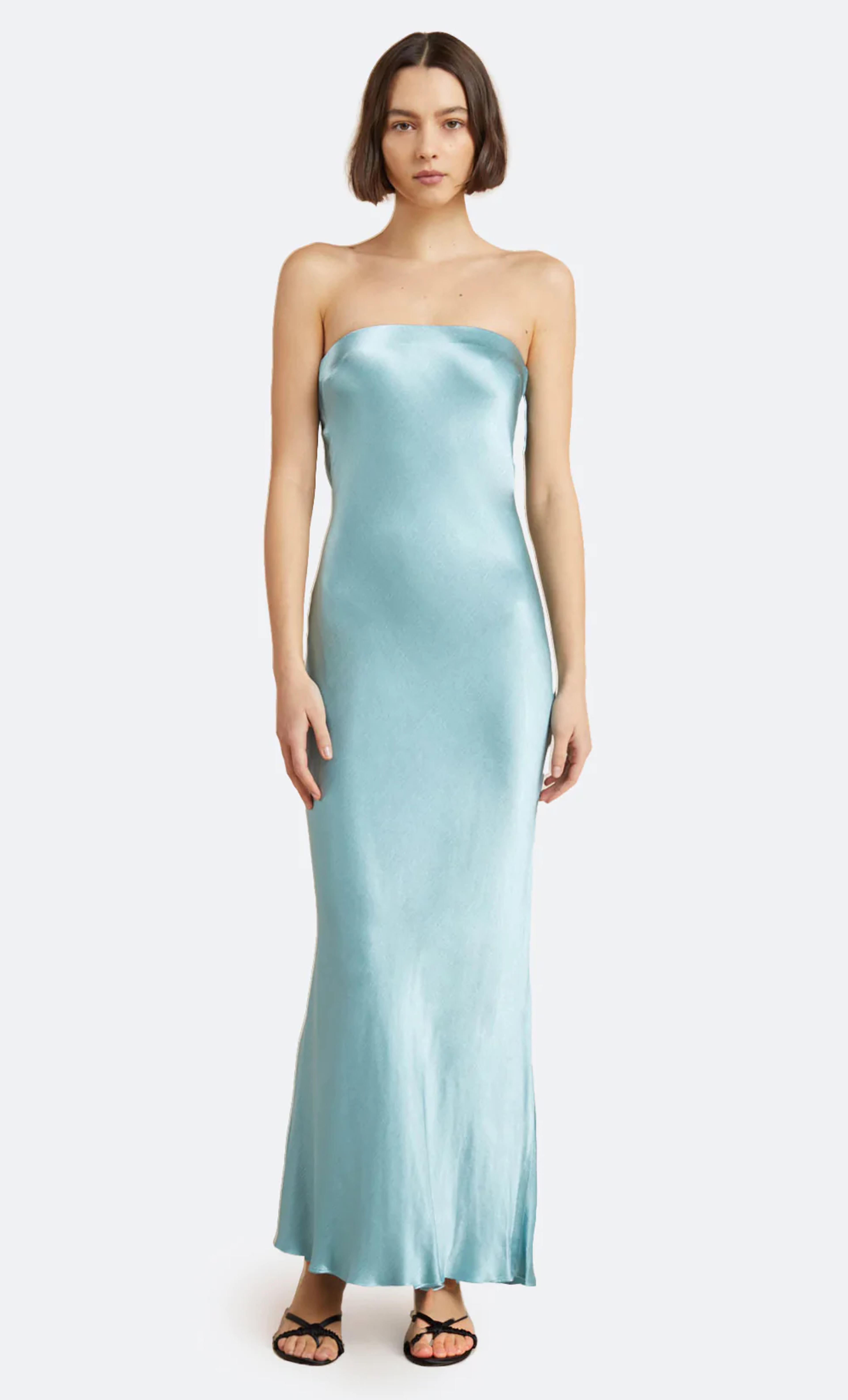 MOON DANCE STRAPLESS DRESS - SEA SPRAY – BEC + BRIDGE US