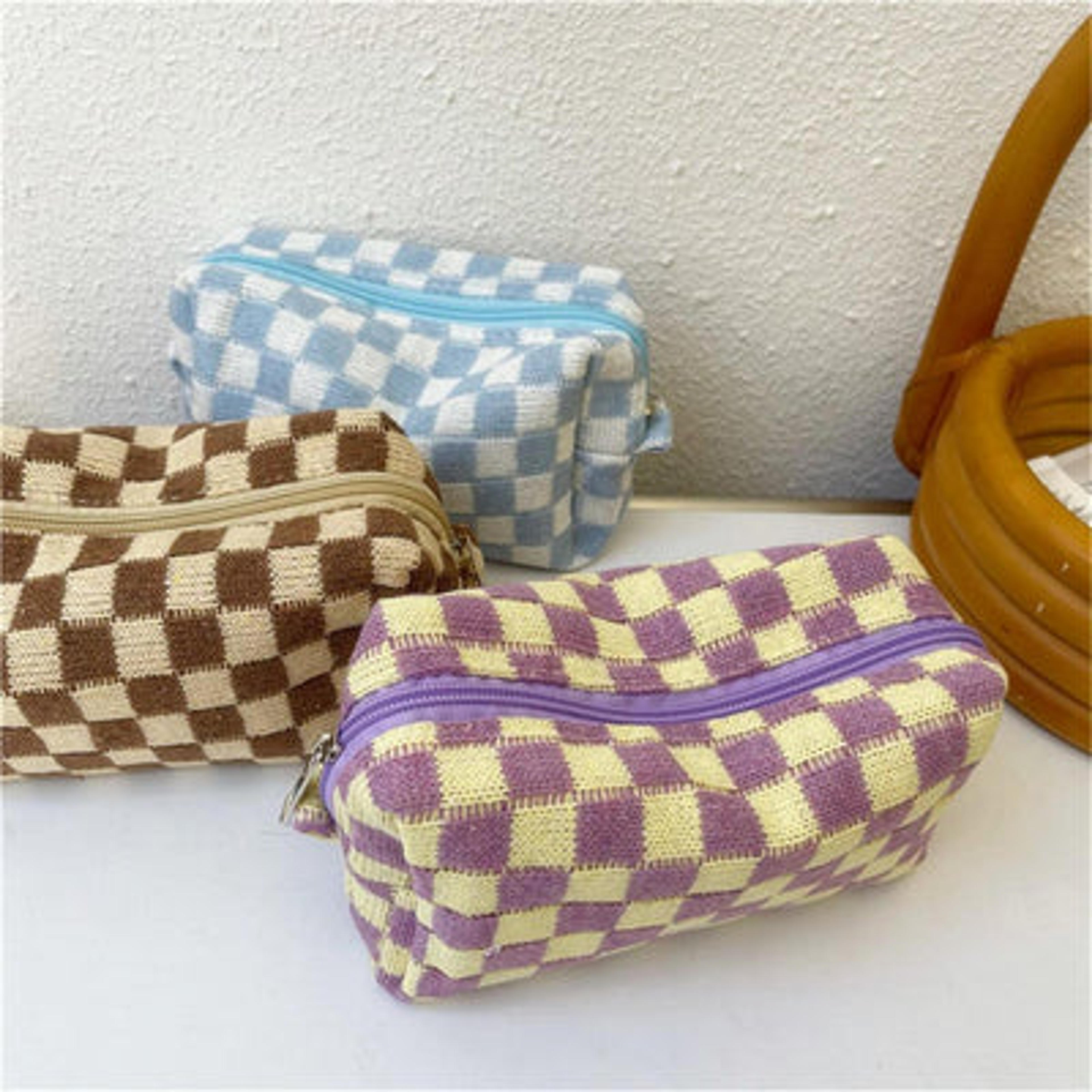 Colorful Plaid Makeup Bags