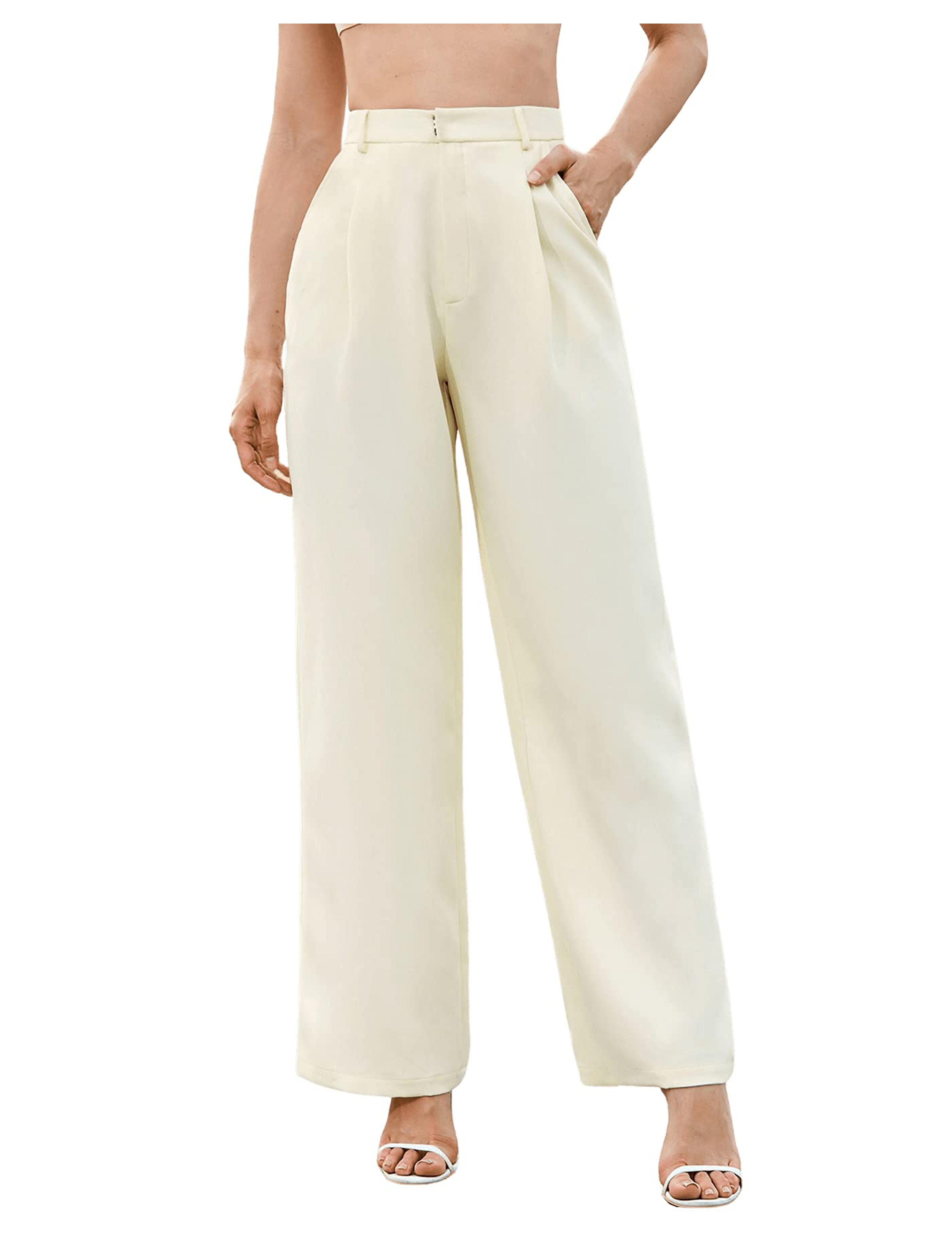 SweatyRocks Women's Elegant High Waist Solid Long Pants Office Trousers