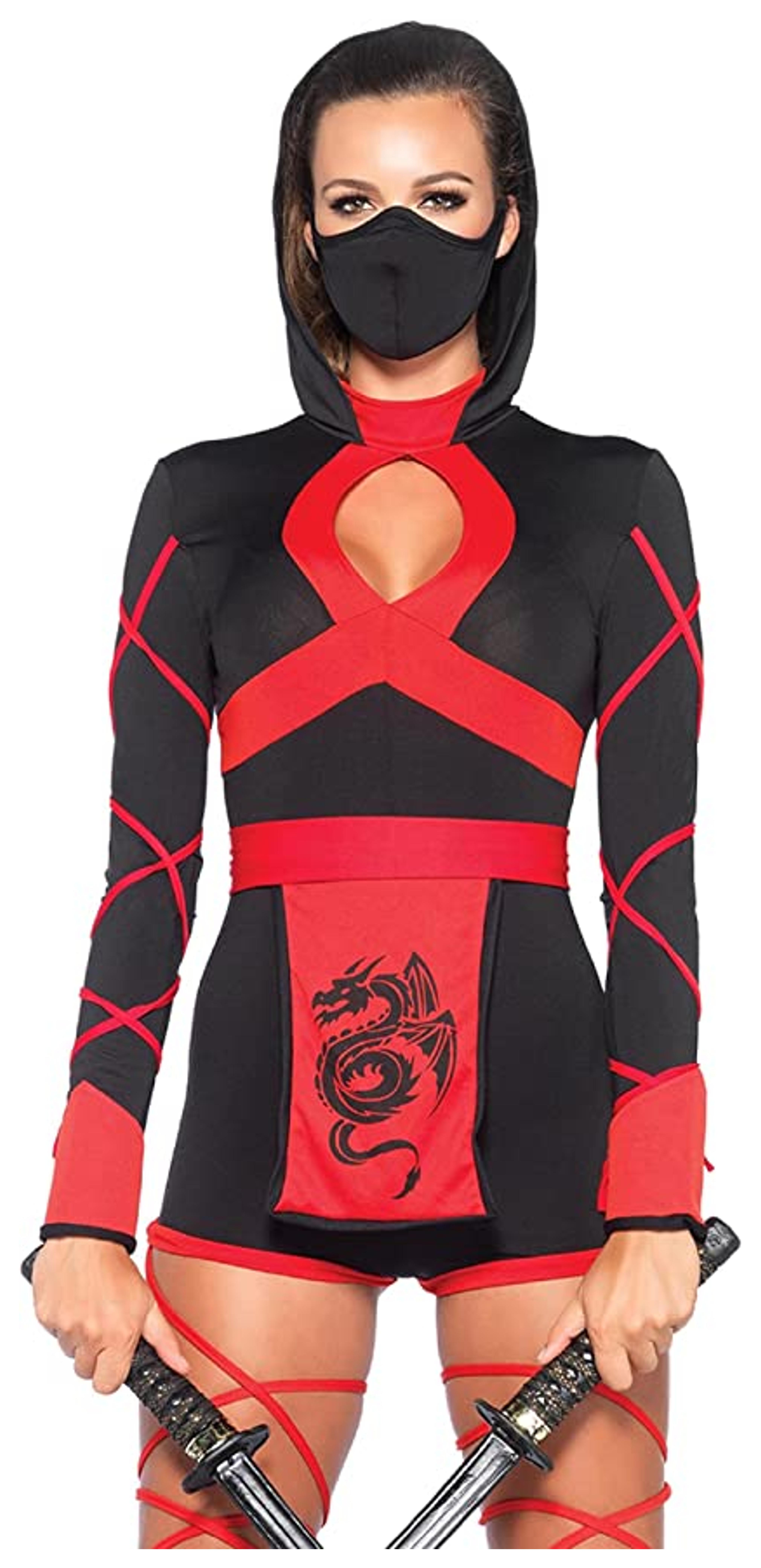 Amazon.com: Leg Avenue Dragon Ninja Set-Sexy Romper and Face Mask Halloween Costume for Women : Clothing, Shoes & Jewelry