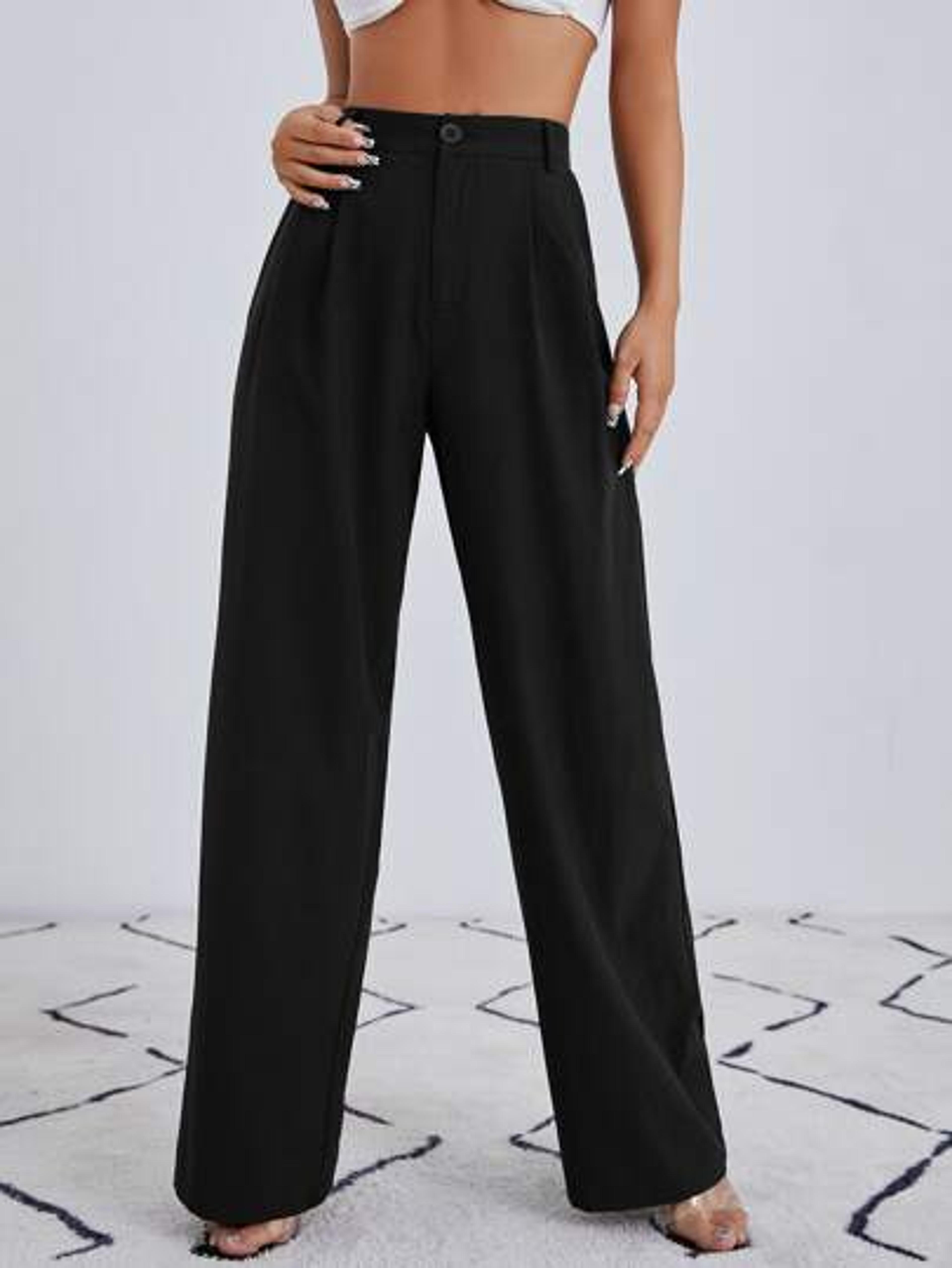 SHEIN Solid Zip Up Straight Leg Pants | SHEIN USA