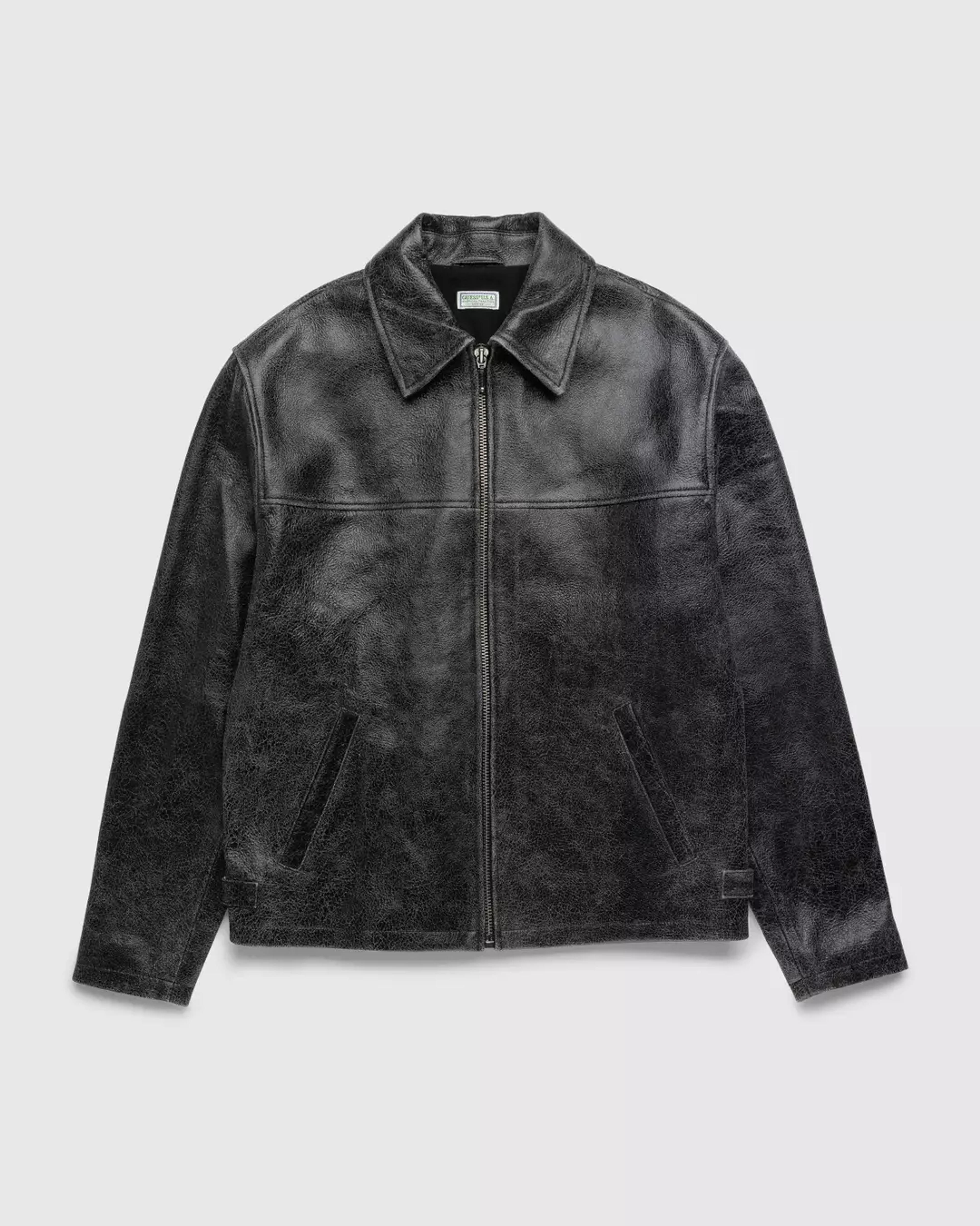 Guess USA – Crackle Leather Jacket Black | Highsnobiety Shop