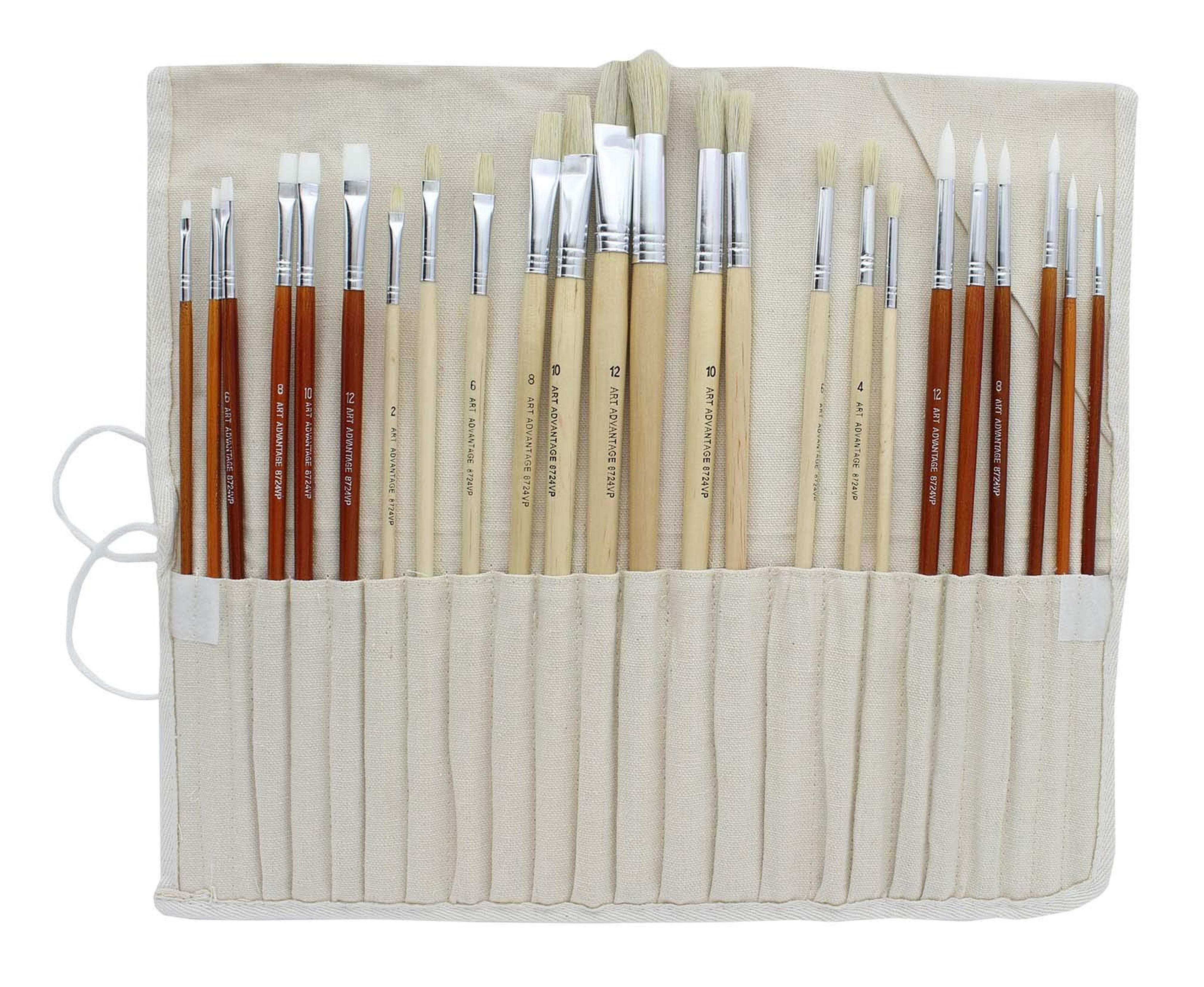 Art Advantage Oil and Acrylic Brush Set, 24-Piece