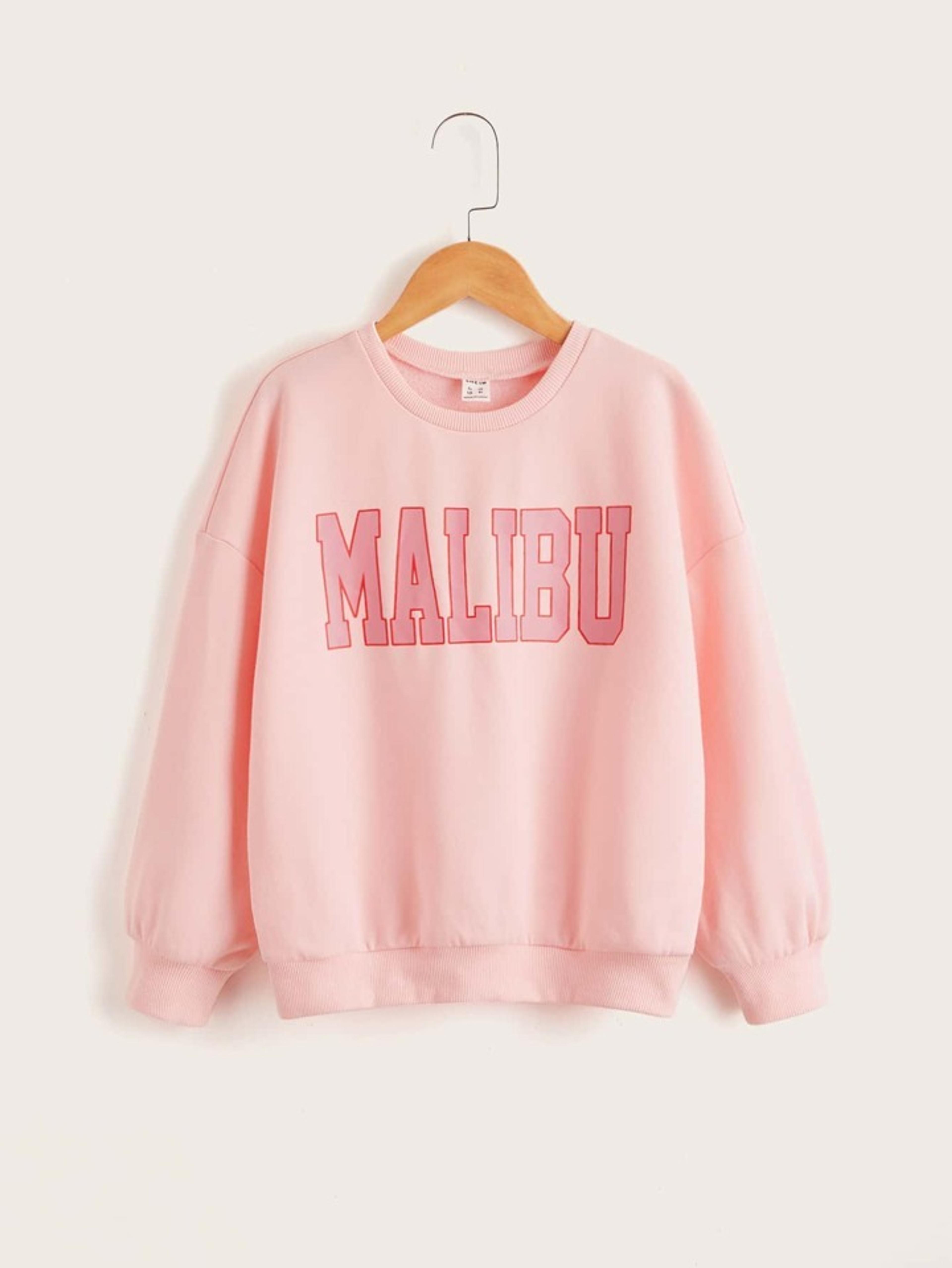 SHEIN Kids EVRYDAY Girls Letter Graphic Drop Shoulder Sweatshirt