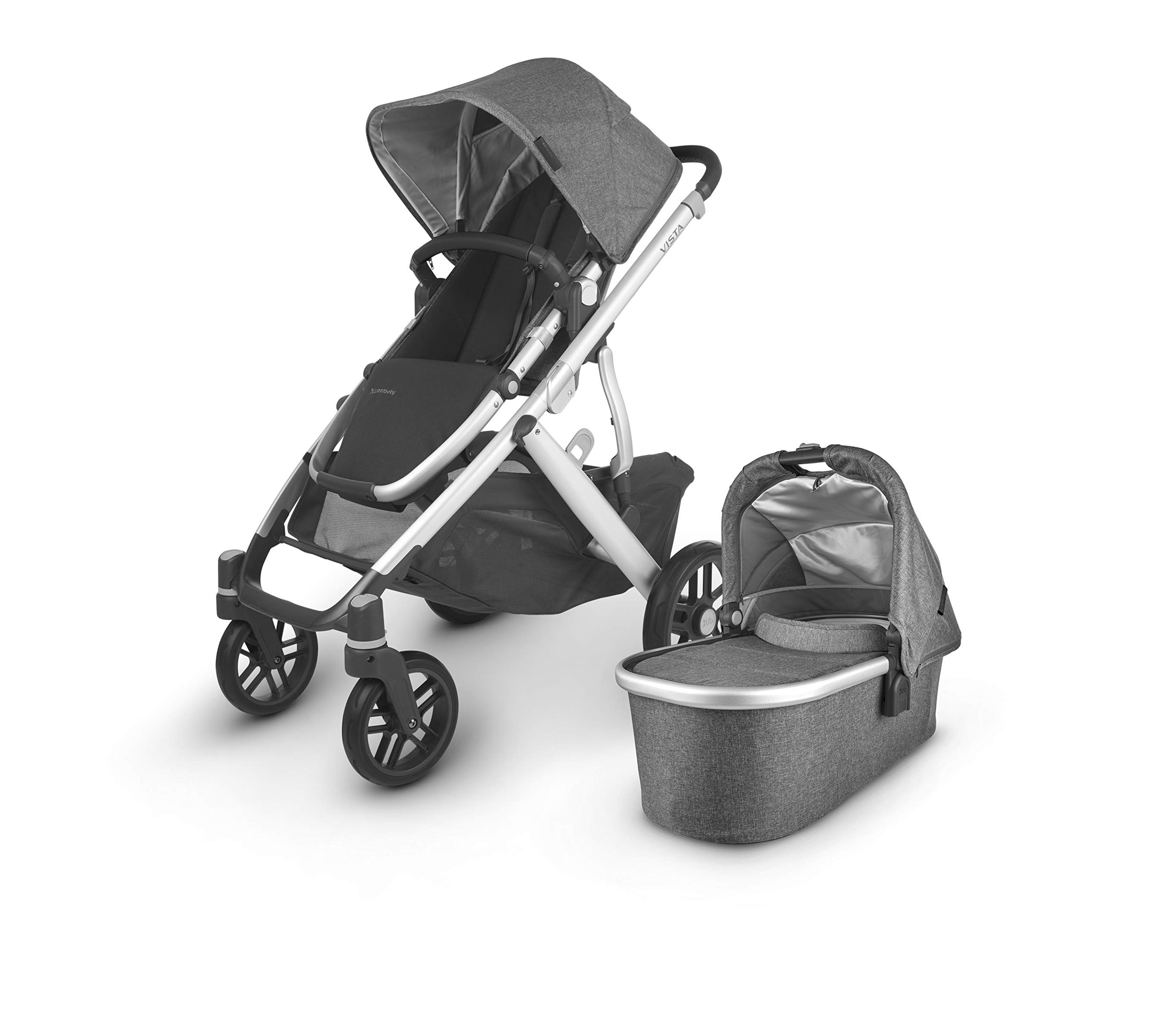 Amazon.com : UPPAbaby VISTA V2 Stroller - JORDAN (charcoal/silver/black leather) : Baby