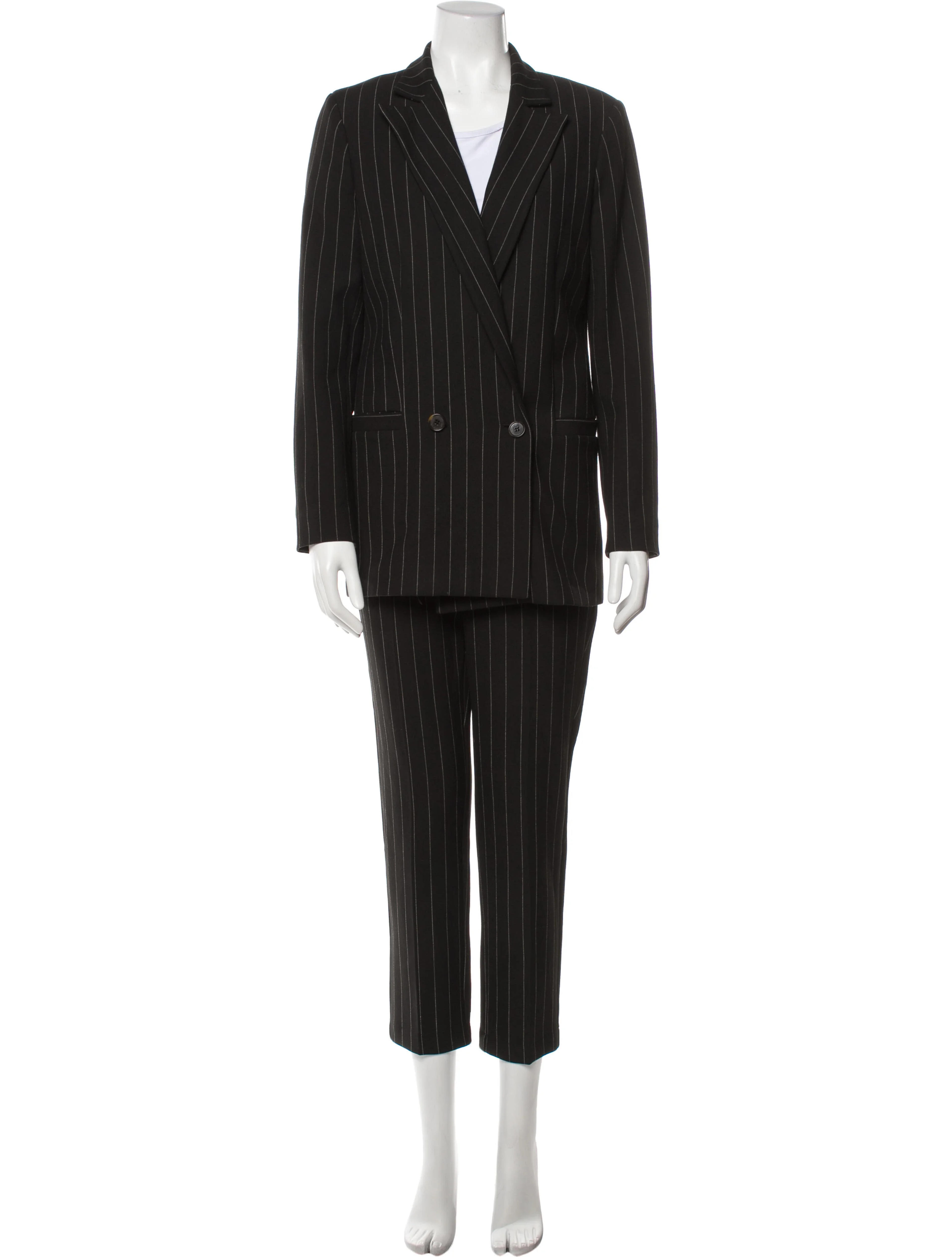 Ganni Striped Pantsuit - Black, 10.75" Rise Suits and Sets, Clothing - WZG61935 | The RealReal