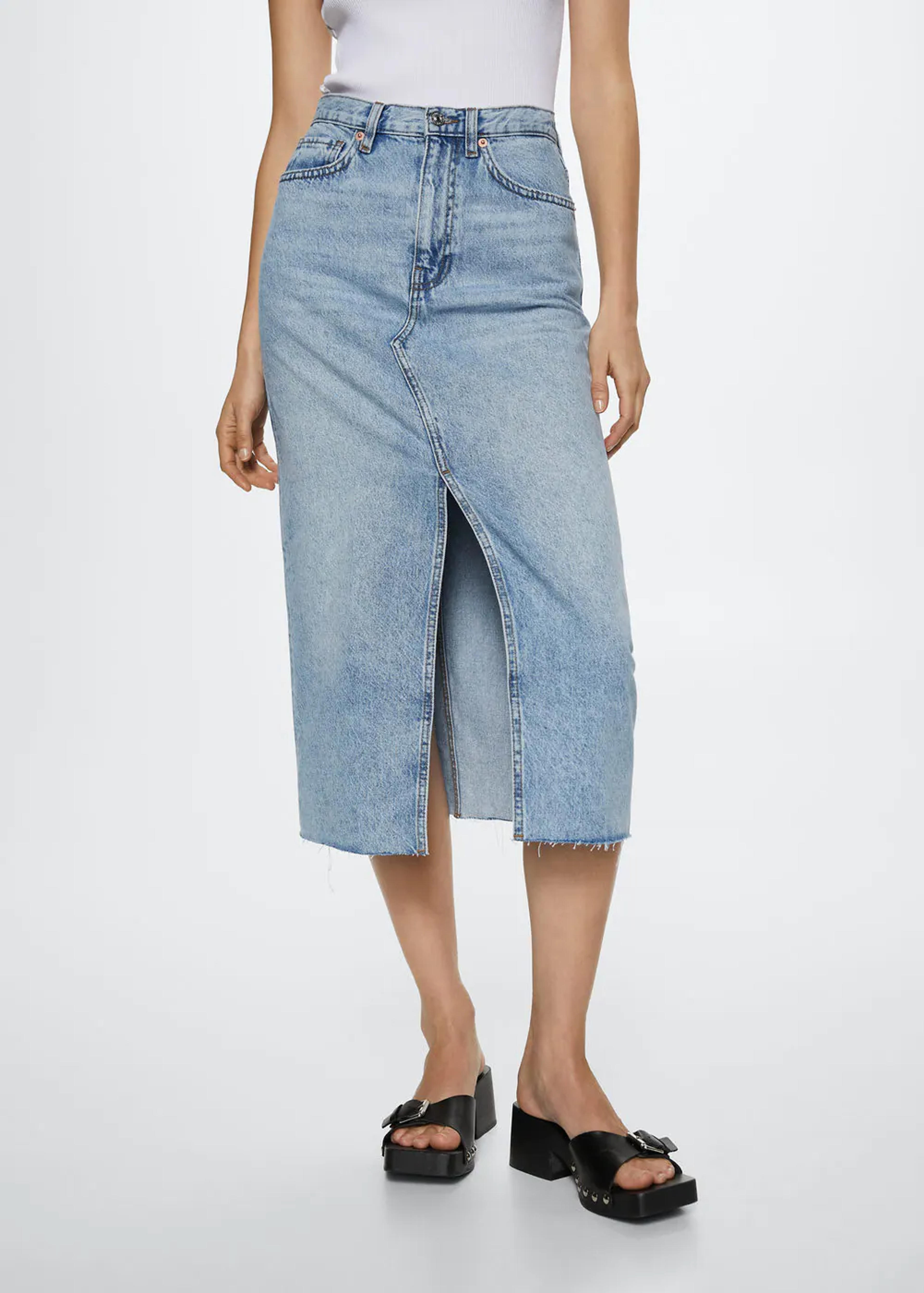 Slit denim skirt - Women