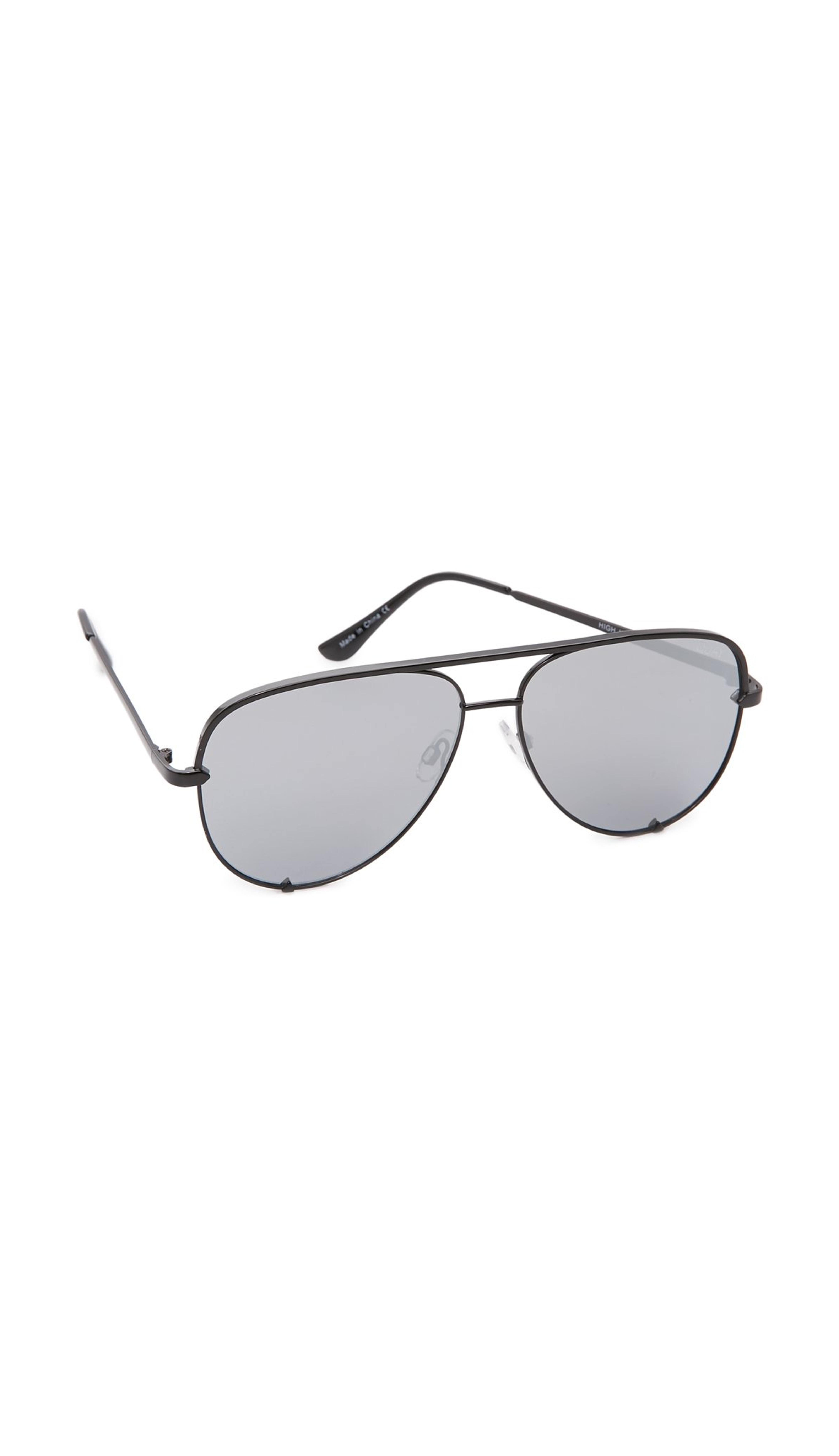 Quay Quay x Desi Perkins High Key Sunglasses, Black/Silver Mirror